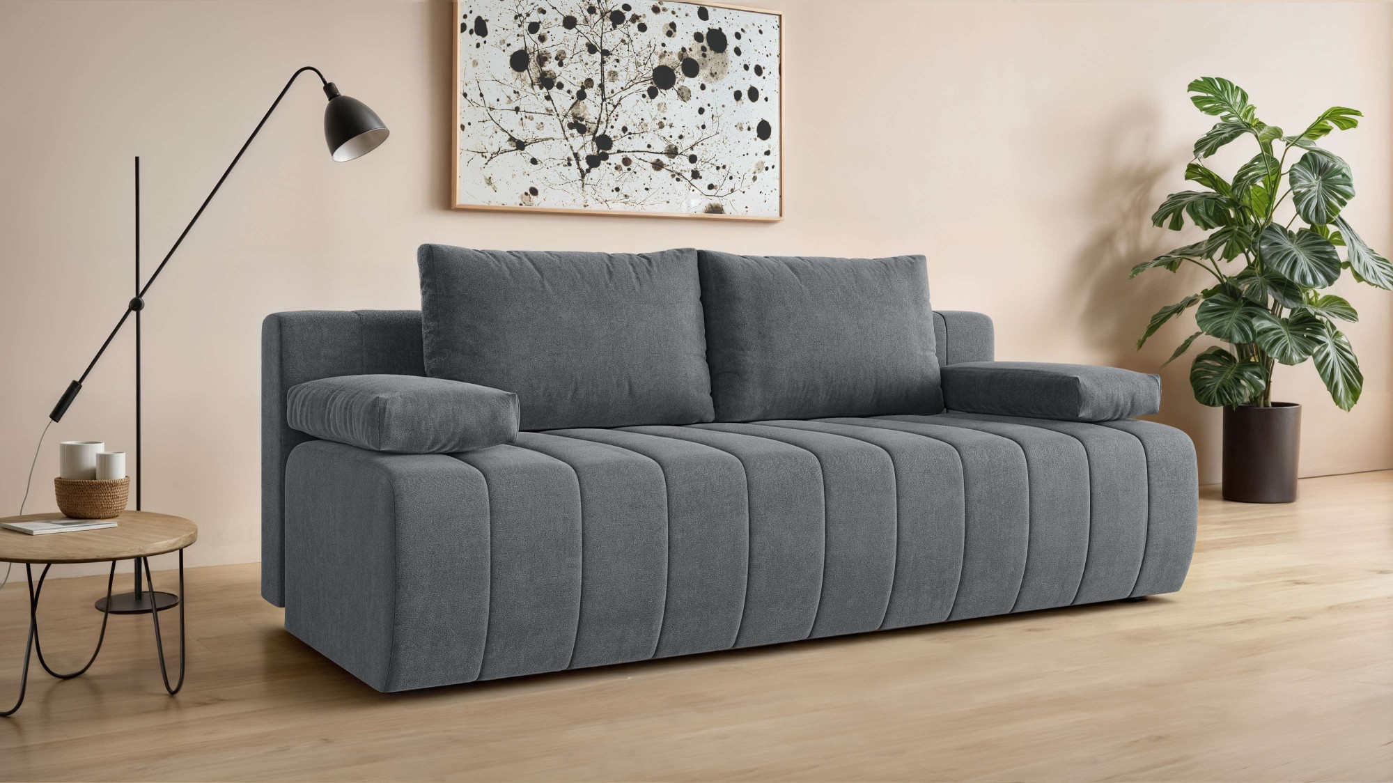 Home affaire 3-Sitzer »LOVENDY Schlafsofa mit Bettkasten, Breite 195cm, Liegefläche 145x195cm« mit Rückenkissen und Armlehnenkissen, belastbar bis 330 kg