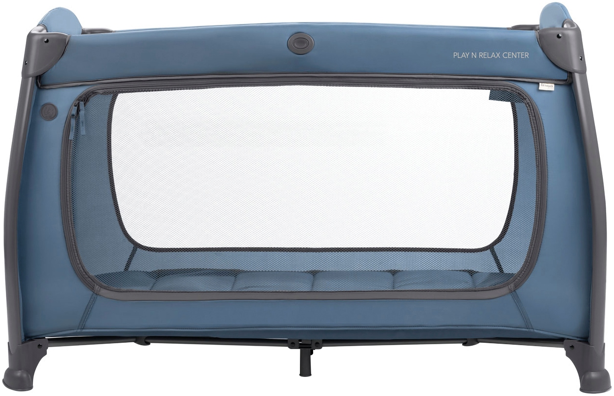 Hauck Lit de voyage pour bébé »Play N Relax Center, dark blue« inkl. Neugeboreneneinhang, Wickelmulde, Ausstieg, Räder