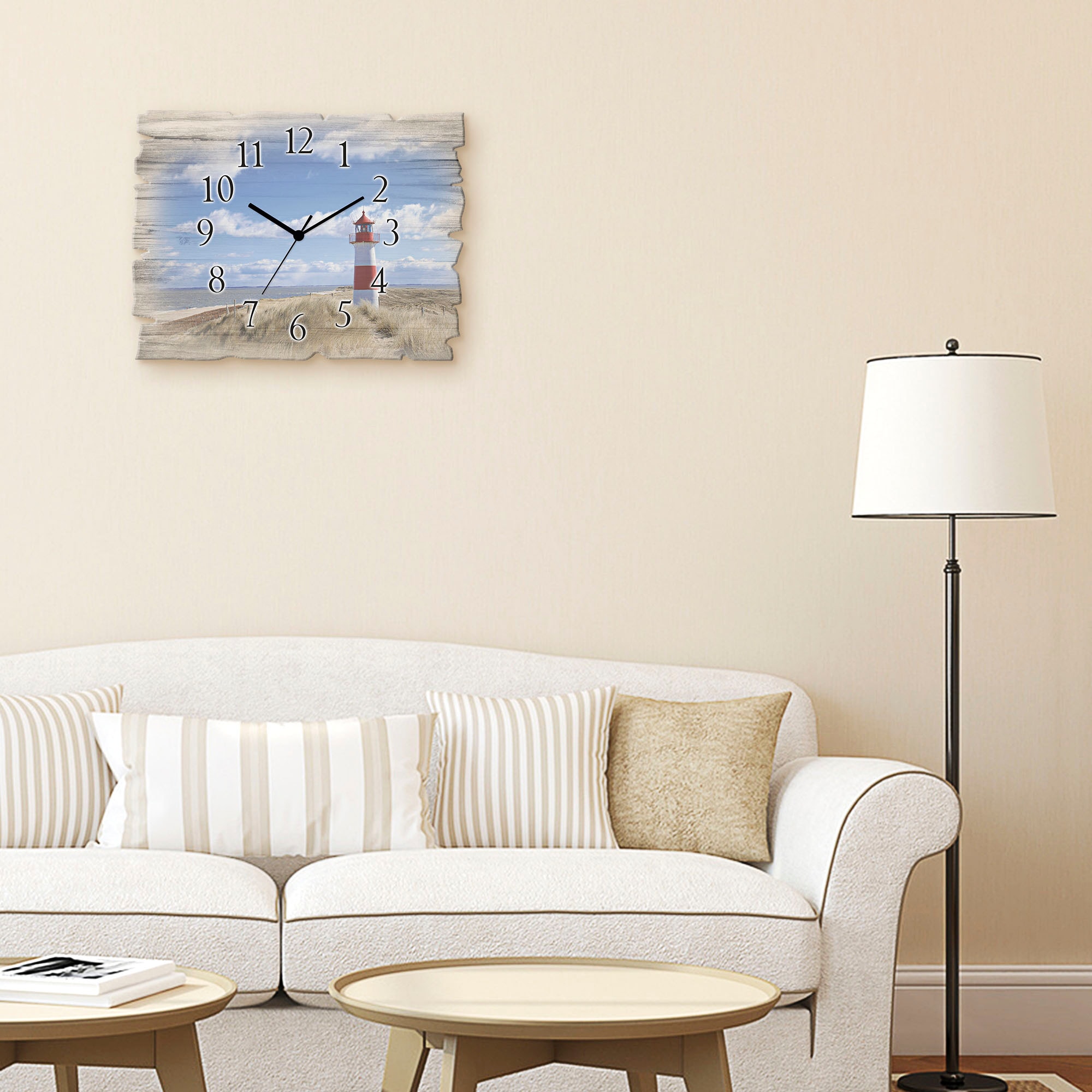 Artland Horloge murale »Leuchtturm Sylt« wahlweise mit Quarz- oder Funkuhrwerk, lautlos ohne Tickgeräusche
