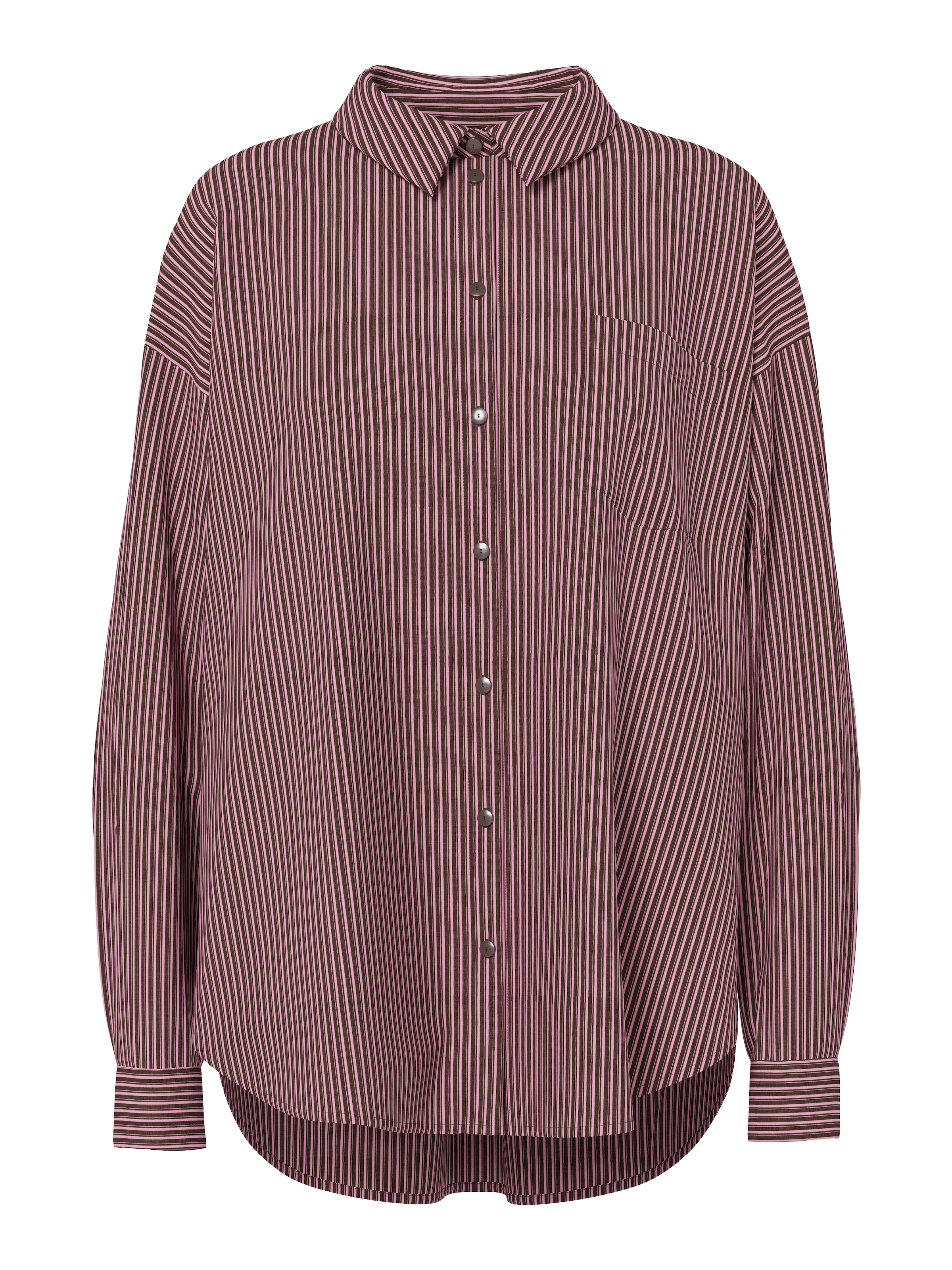 pieces Blouse chemise »PCEMMY LS LOOSE SHIRT WVN NOOS« mélange de matières, coupe ample