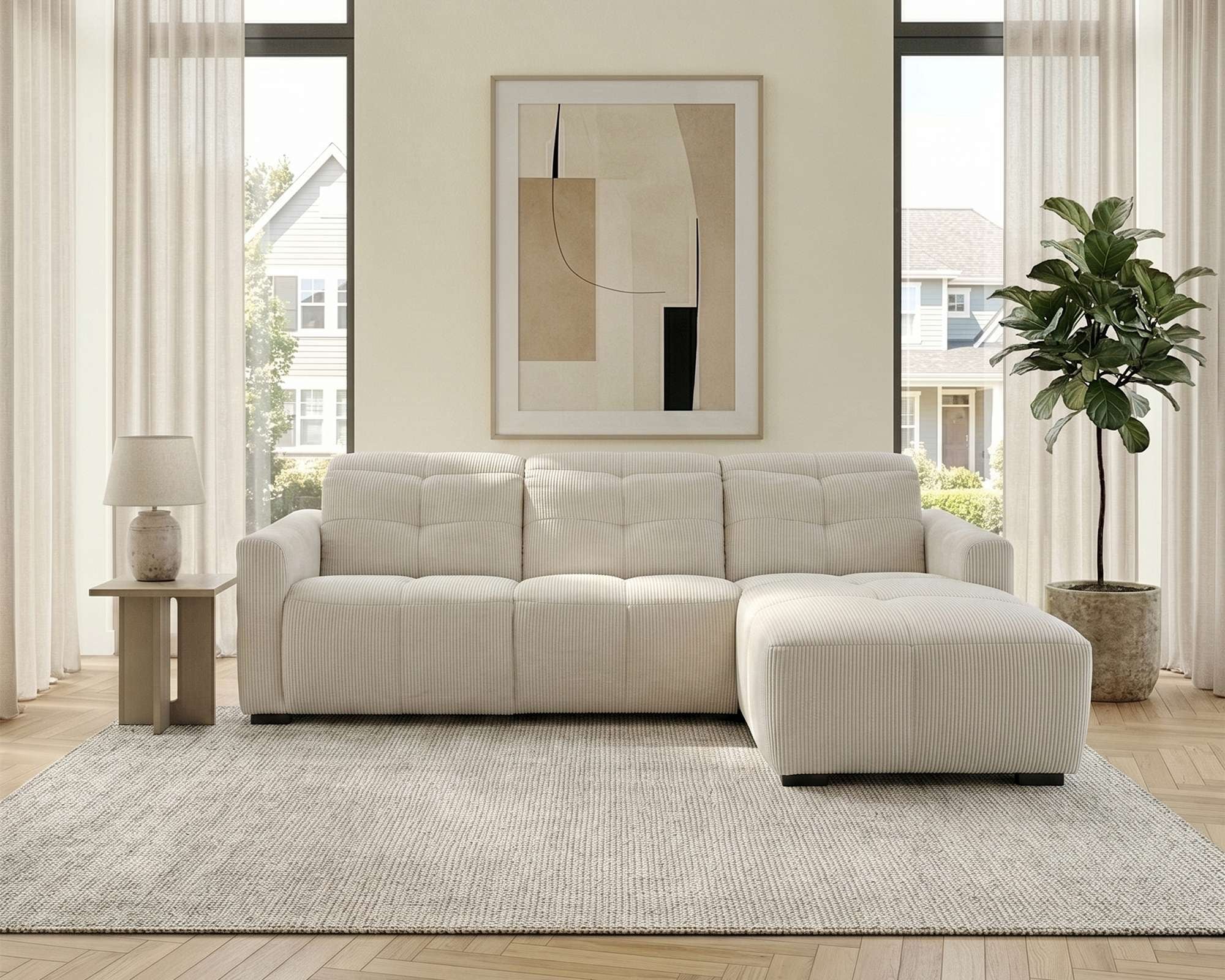 GOODproduct Ecksofa »CAARLA Cord, L-Form, 261 cm, man. oder elektr. Relaxfunktion (USB-A/C)« mit USB-A und USB-C bei elektrischer Ausführung, Kopfteilverstellung