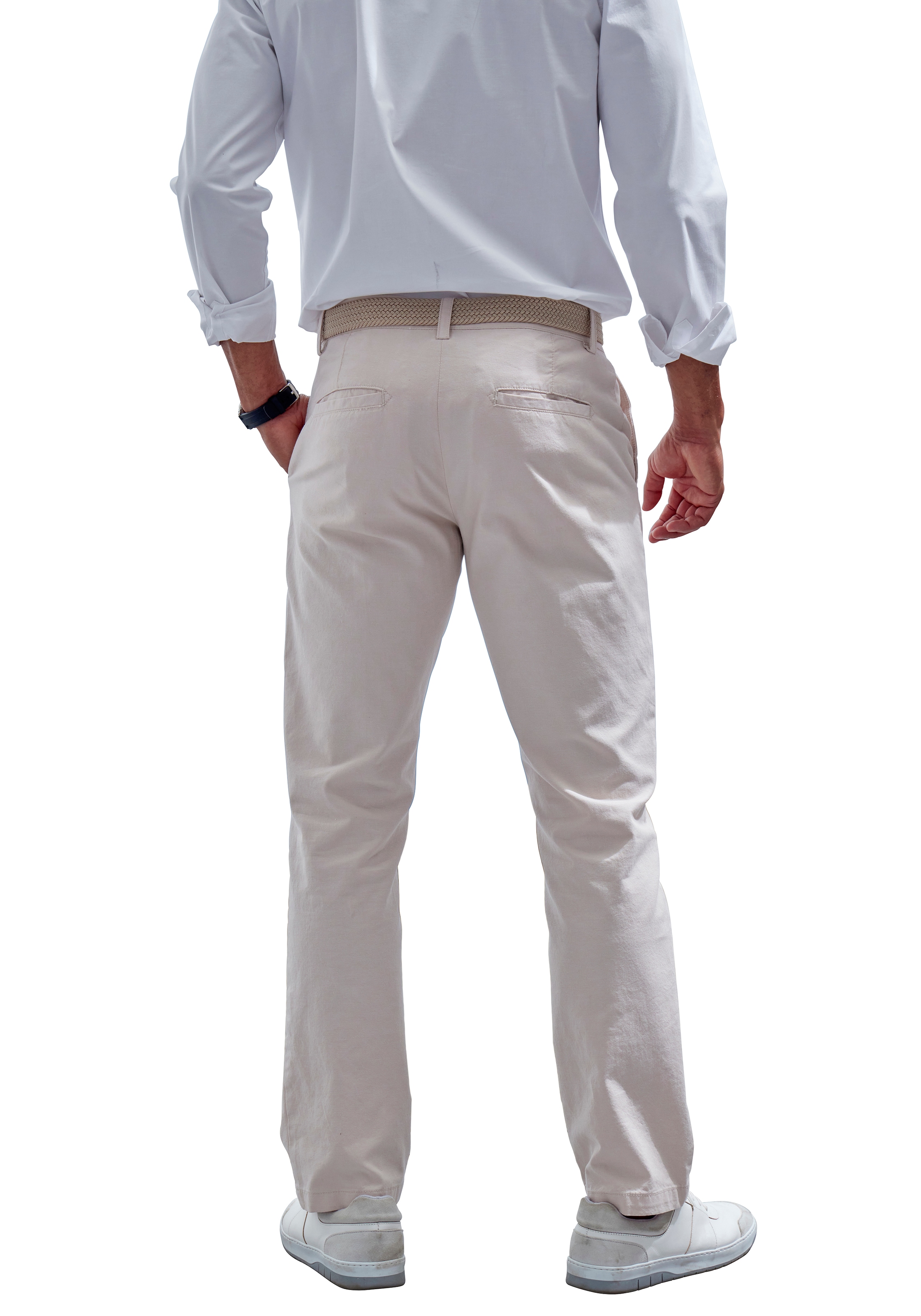 John Devin Chinohose »regular-fit, lange Oxford Hose«, aus elastischer Baumwoll-Qualität