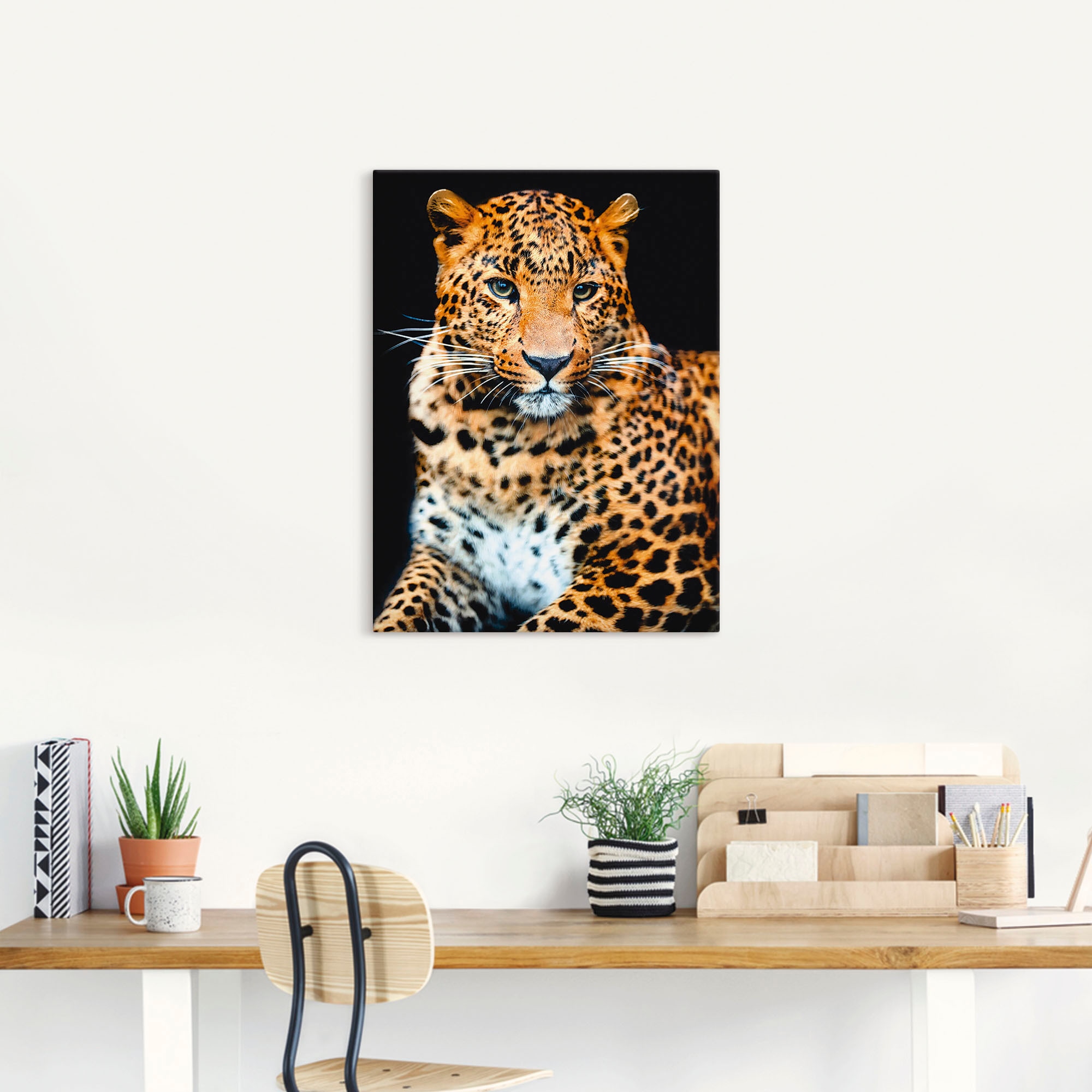 Wandbild Artland wilder »Wütender Wildtiere, Poster (1 Grössen in versch. Alubild, Leinwandbild, oder kaufen St.), Leopard«, als Wandaufkleber