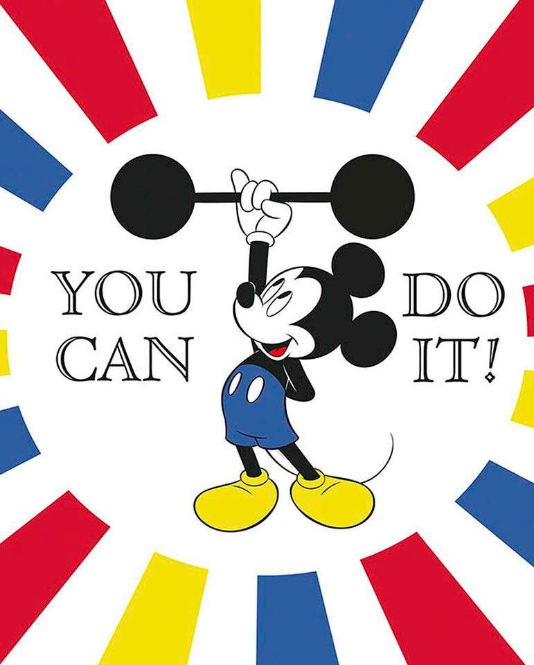 Image of Komar Bild "Mickey Mouse Do it" Disney 1 Stk. tlg. Wandbild zur Dekoration im Kinderzimmer - ohne Rahmen