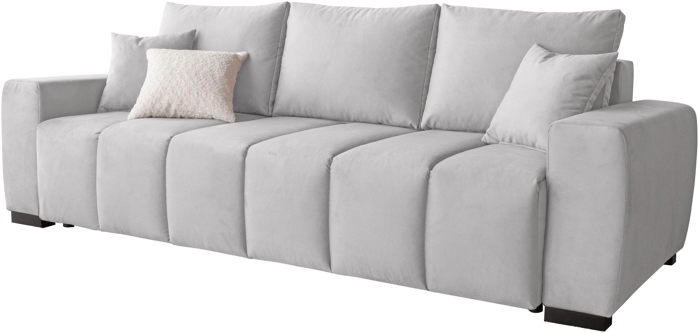 Home affaire Schlafsofa »Bello, B: 239 cm, Liegefl. 142x194 cm« Bettfunktion, Bettkasten & 2 Zierkissen, Federkern