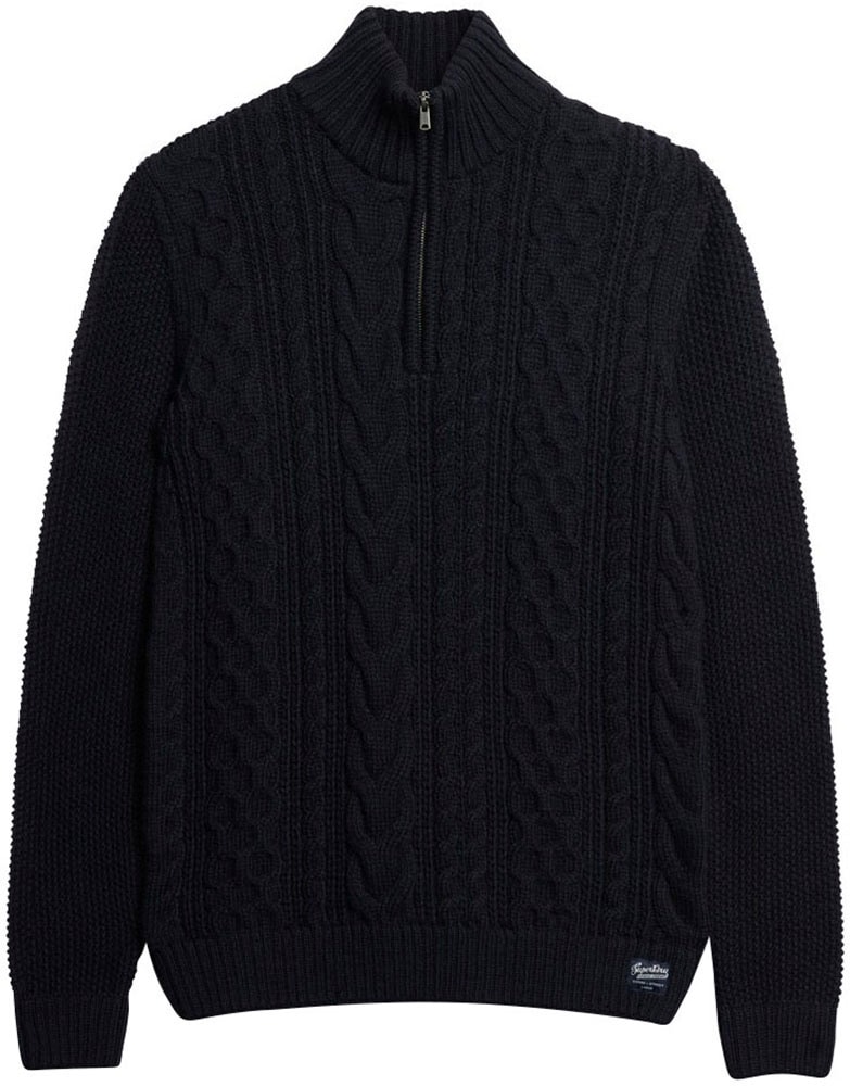 Superdry Pull en tricot »Jacob Cable Knit Half Zip«