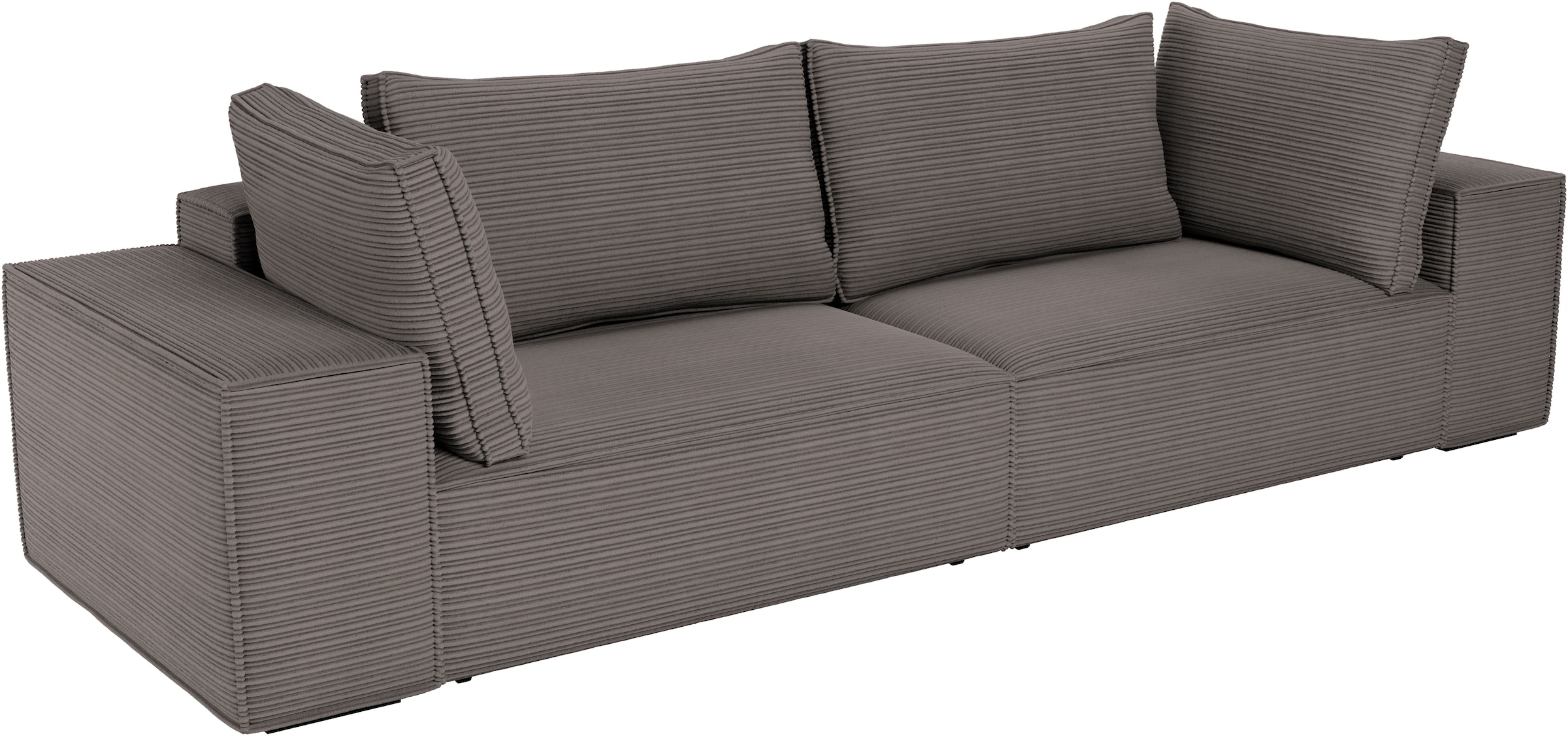 Trends by HG Canapé Big »Conor XXL, B: 312cm, Liegefläche: 138x 238cm, in Cord und Velours« avec fonction couchage et coffre de lit