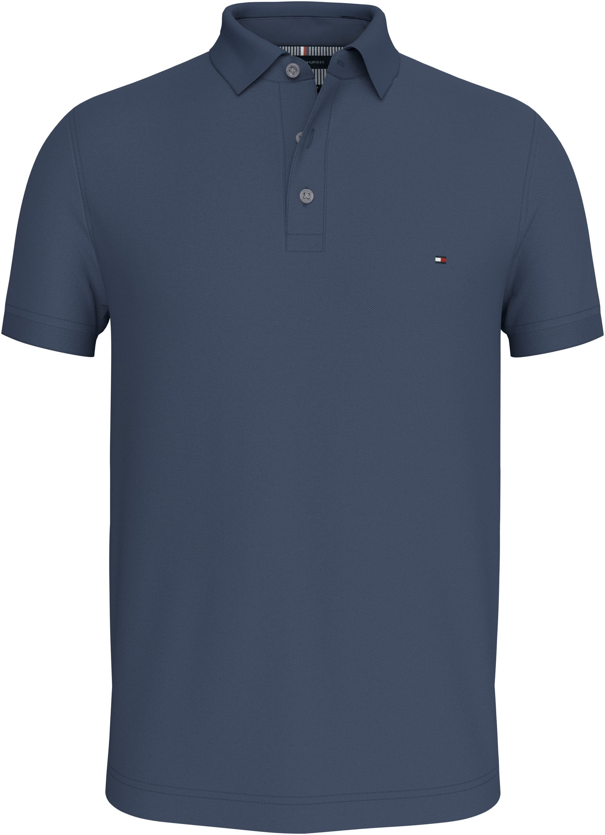 Tommy Hilfiger Poloshirt »1985 SLIM POLO mit Piqué-Struktur und Stickerei«, meliert, casual, slim fit, Baumwollmix, Polokragen