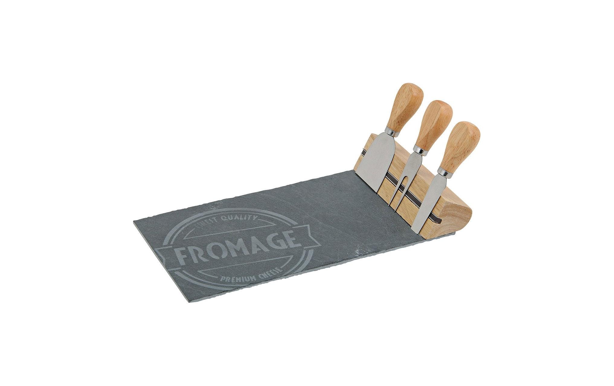 Image of Käsebrett "G. Wurm mit 3 Käse-Utensilien 4-teilig"