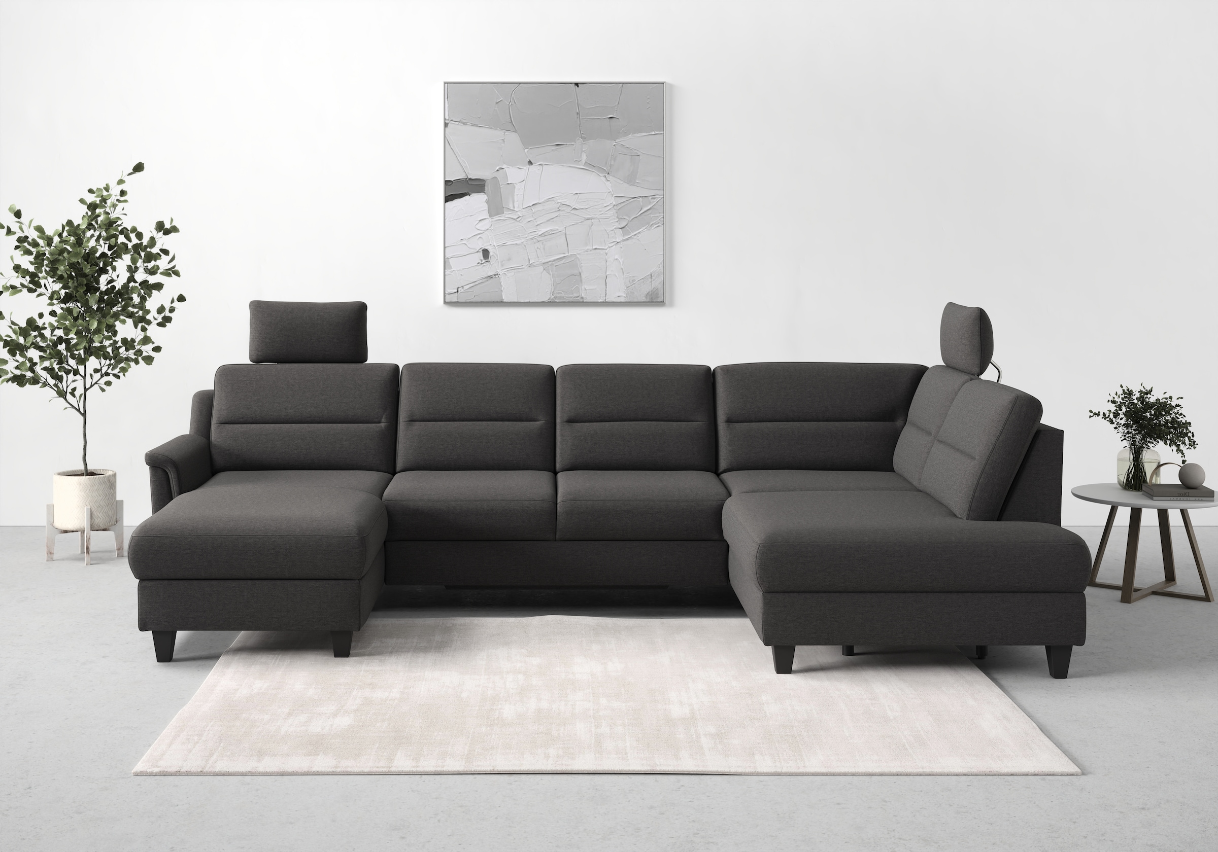 sit&more Wohnlandschaft »Farö U-Form« inklusive Federkern, wahlweise mit Bettfunktion und Bettkasten