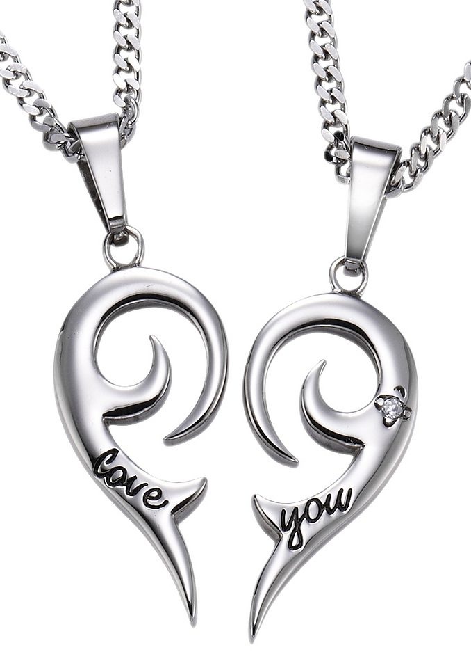 Image of Firetti Schmuckset »Partnerset, Herz, Tribal«, (4 tlg.), mit Zirkonia bei Ackermann Versand Schweiz