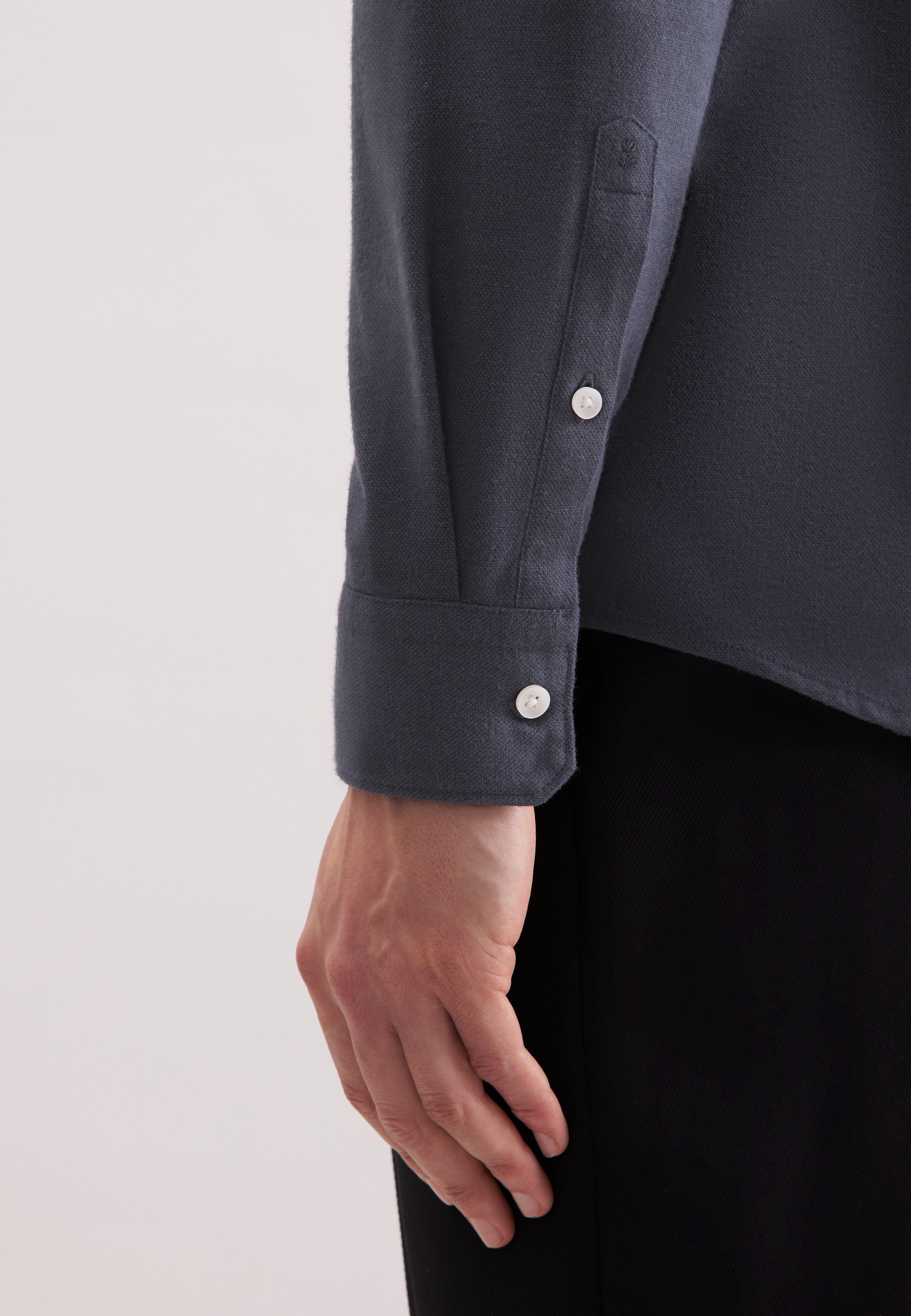 seidensticker Flanellhemd Regular 1/1 Button-Down-Kragen Uni