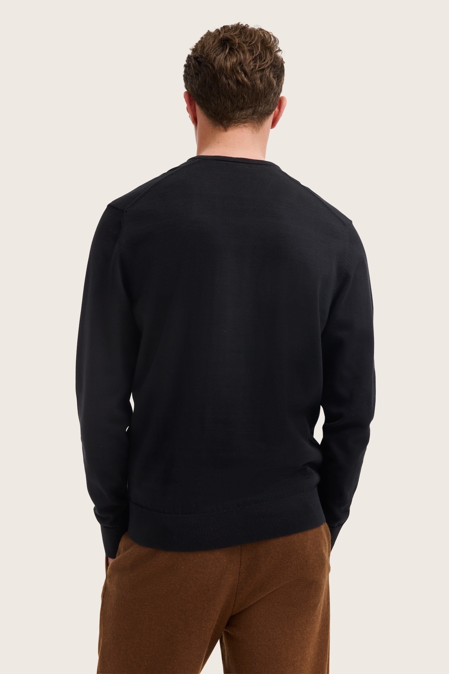 bugatti V-Ausschnitt-Pullover »Basic Essential« aus reine Baumwolle