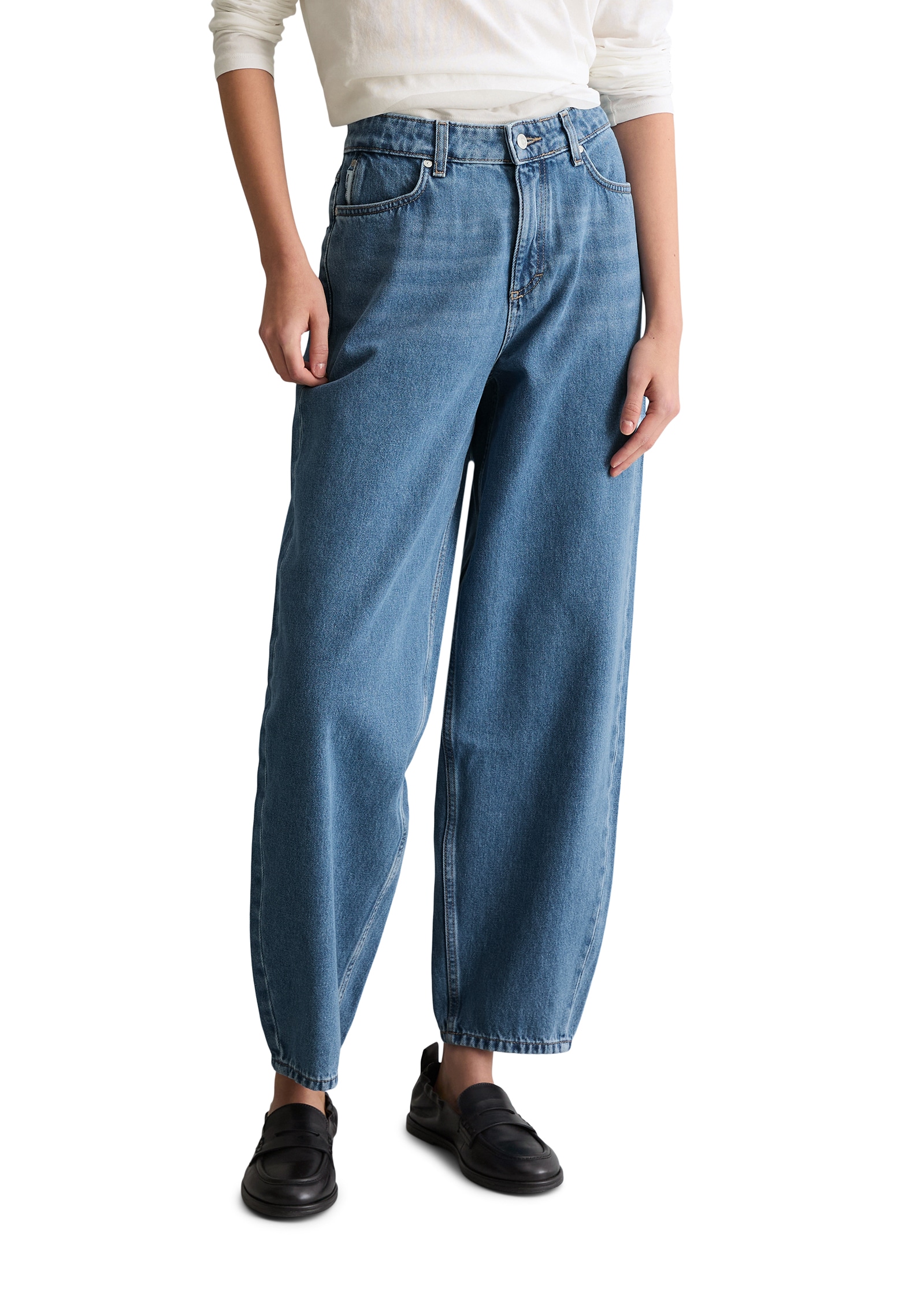 Image of Marc OPolo DENIM High-waist-Jeans Hohe Leibhöhe, Barrel Leg