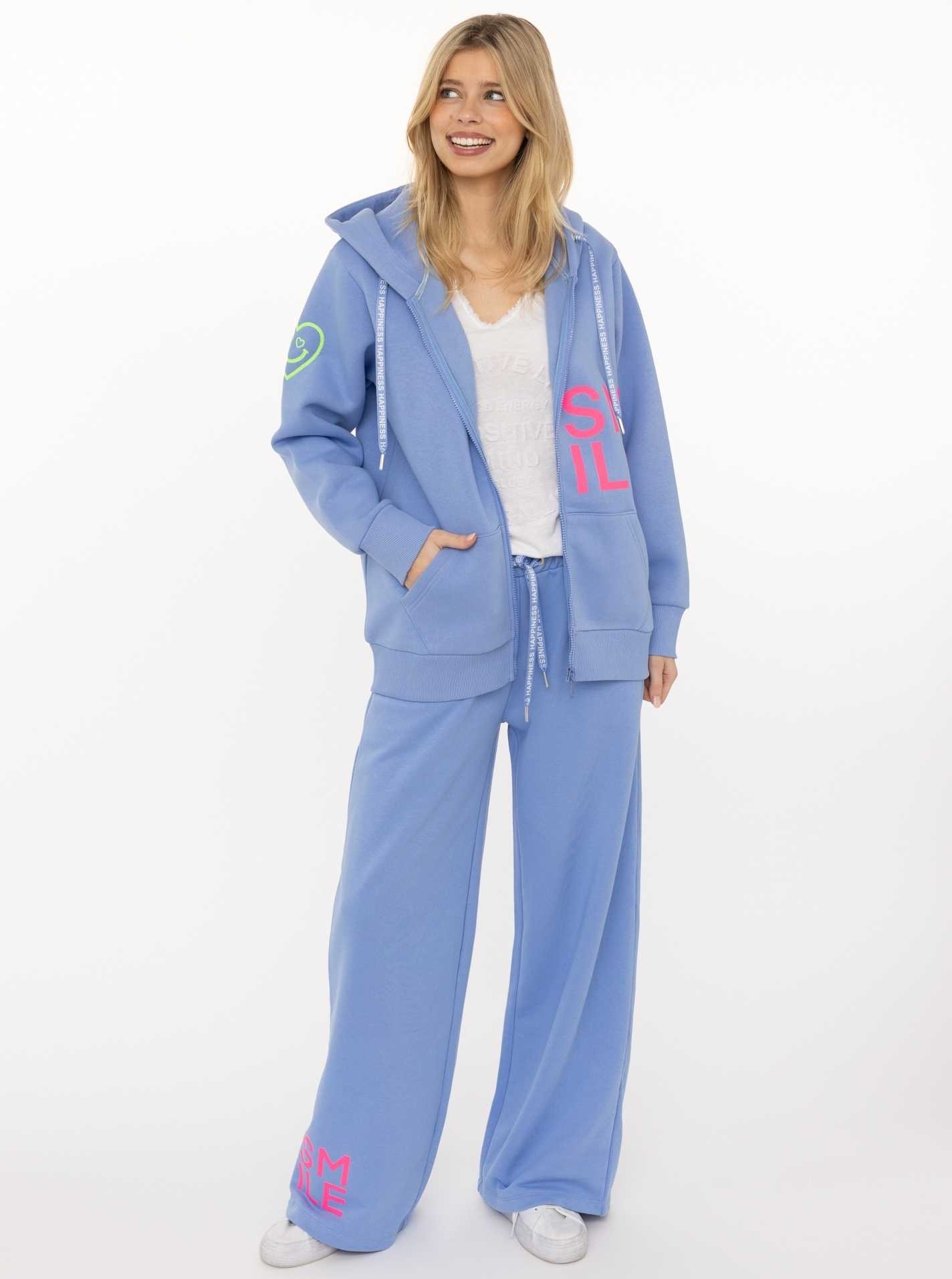 Image of Zwillingsherz Sweathose ""Alissa"" mit Print und Neon Stickerei, Kordel und Eingriffstaschen