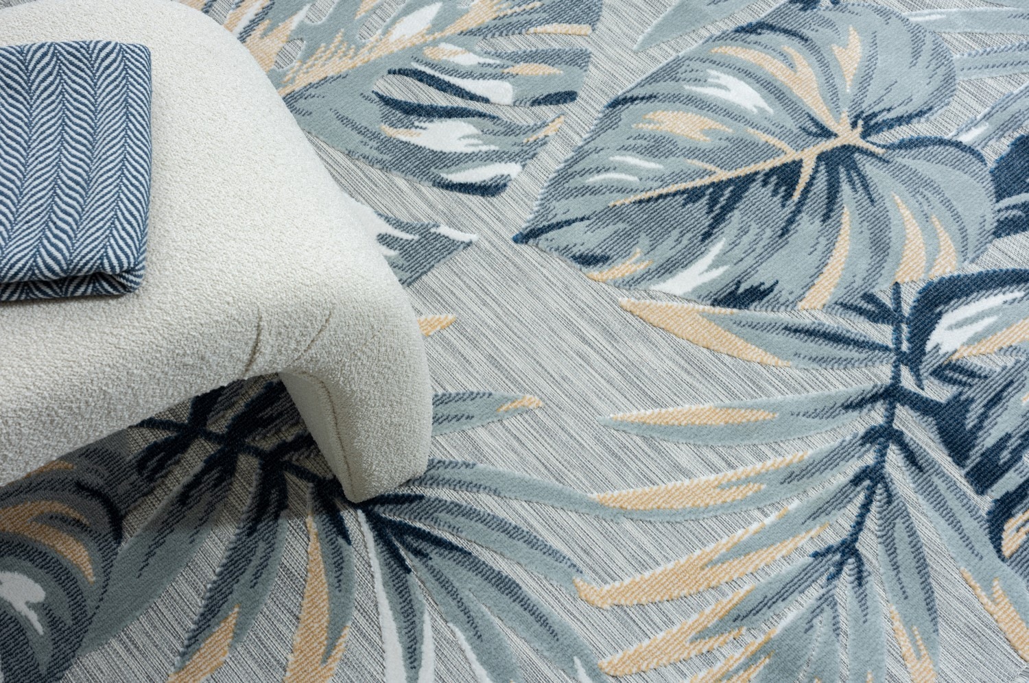 Myflair Möbel & Accessoires Teppich »Sol, LAGERRÄUMUNG!« rechteckig 8 mm Höhe Blätter Motiv, Hoch-Tief Effekt, Outdoor geeignet, Balkon, Terrasse