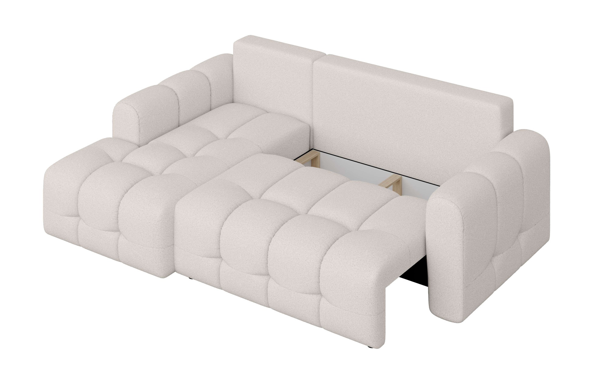 INOSIGN Ecksofa »Manilla, wahlweise mit Bettfunktion, B/T/H 265/170/91 cm«, L-Form mit Recamiere rechts/links bestellbar, Wellenunterfederung