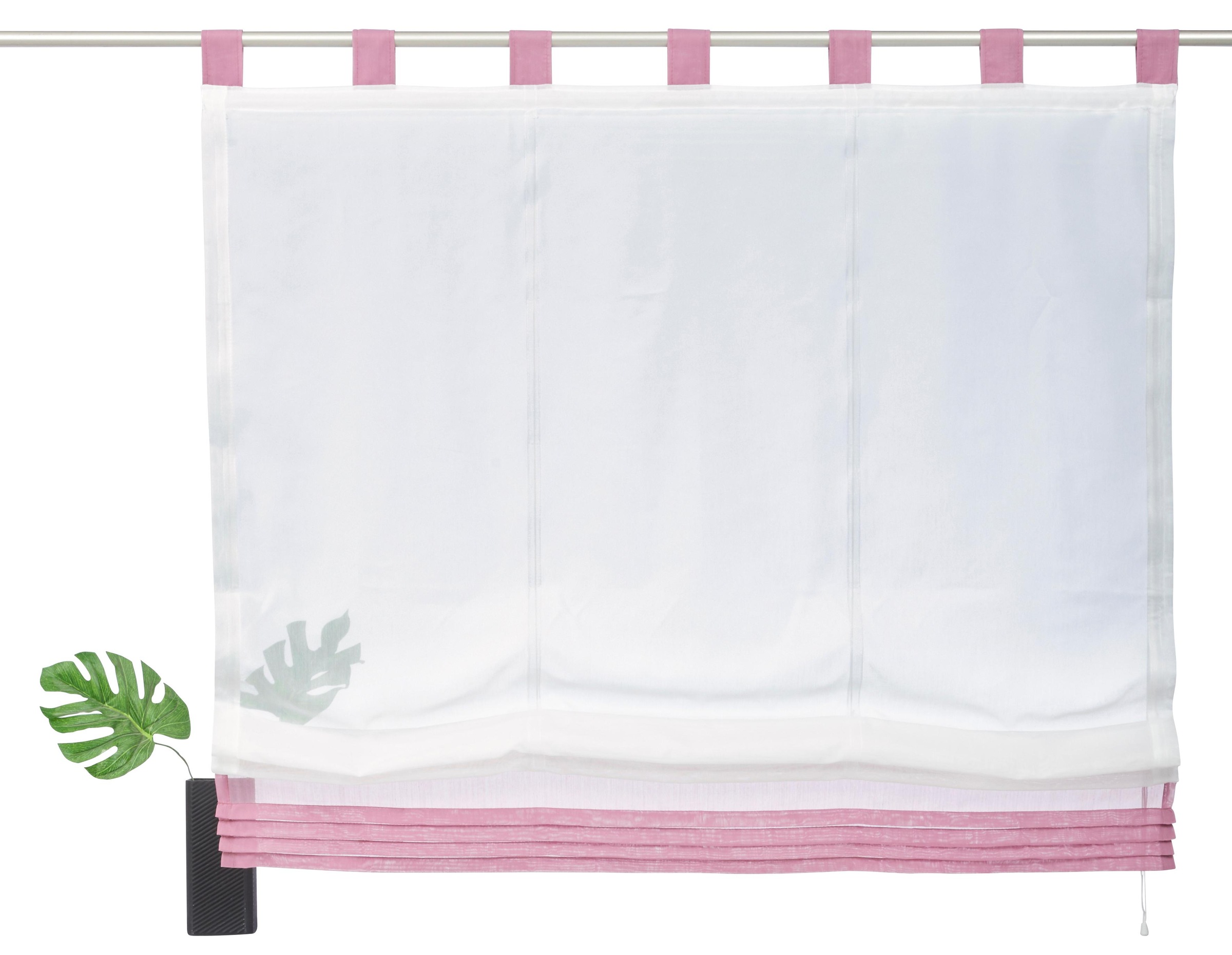 Image of Home affaire Raffrollo »Gander«, mit Schlaufen, halbtransparent, mit farbiger Faltenblende, pflegeleicht, glatt, in verschiedenen Grössen bei Ackermann Versand Schweiz