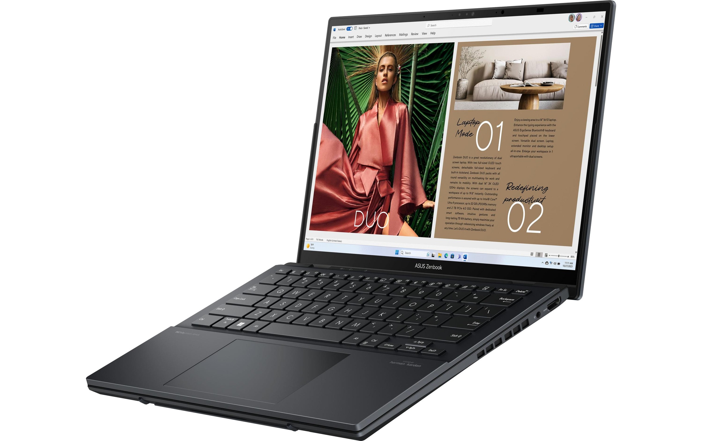 Image of Asus Convertible Notebook "Duo OLED (UX8406CA-PZ961W)" 35,42 cm / 14 ″ Intel Core Ultra 9 1.000 GB SSD