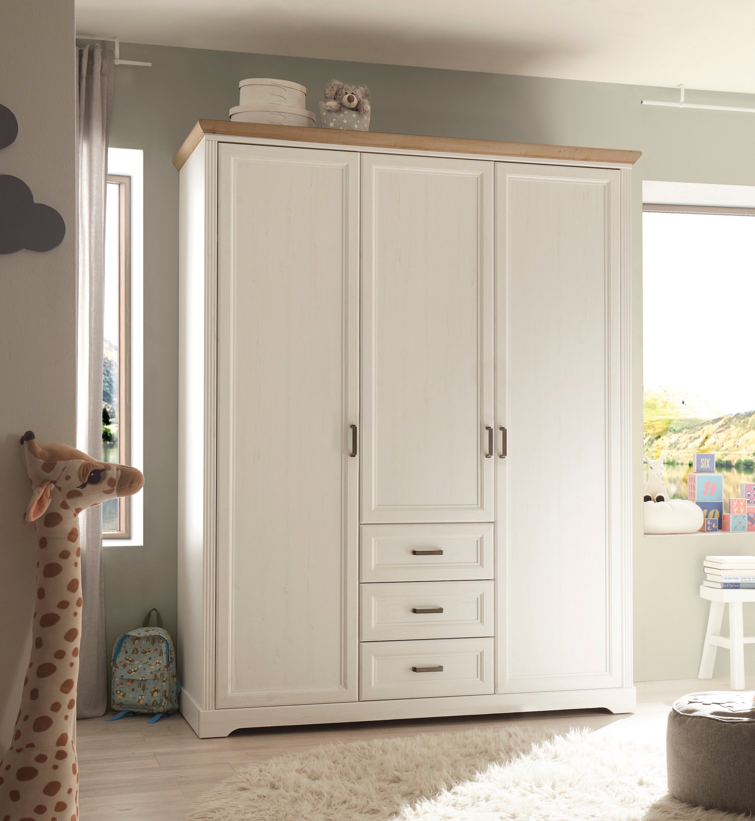 Begabino Babyzimmer-Komplettset »Jasmin« Set, 3 Stk. tlg. bestehend aus Kleiderschrank, Babybett, Wickelkommode