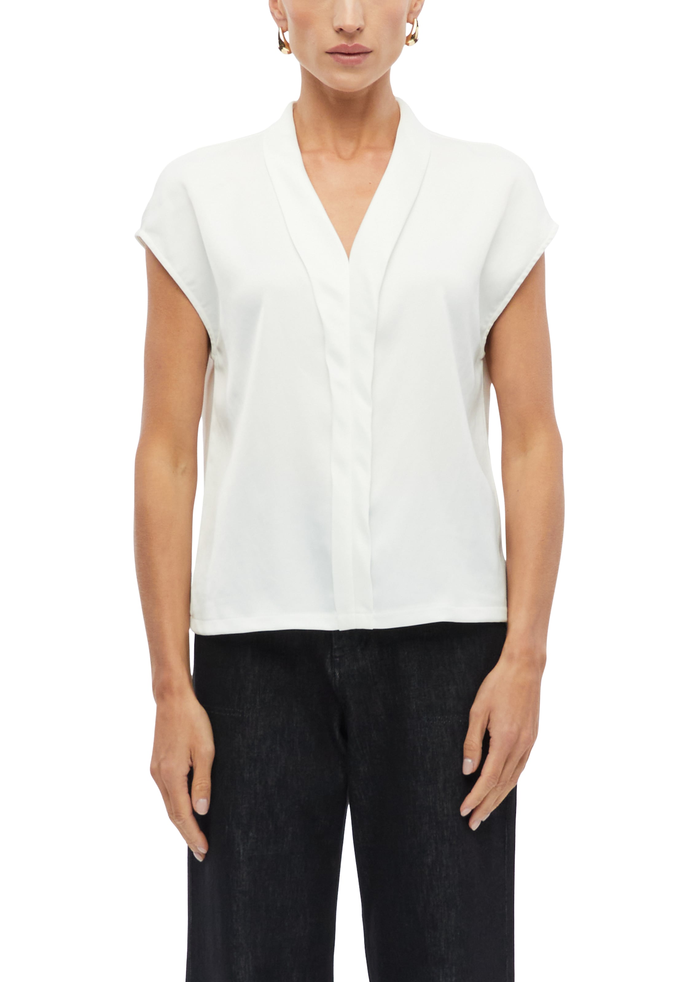 Image of s.Oliver BLACK LABEL Kurzarmshirt Sommerbluse / Sommershirt mit V-Ausschnitt