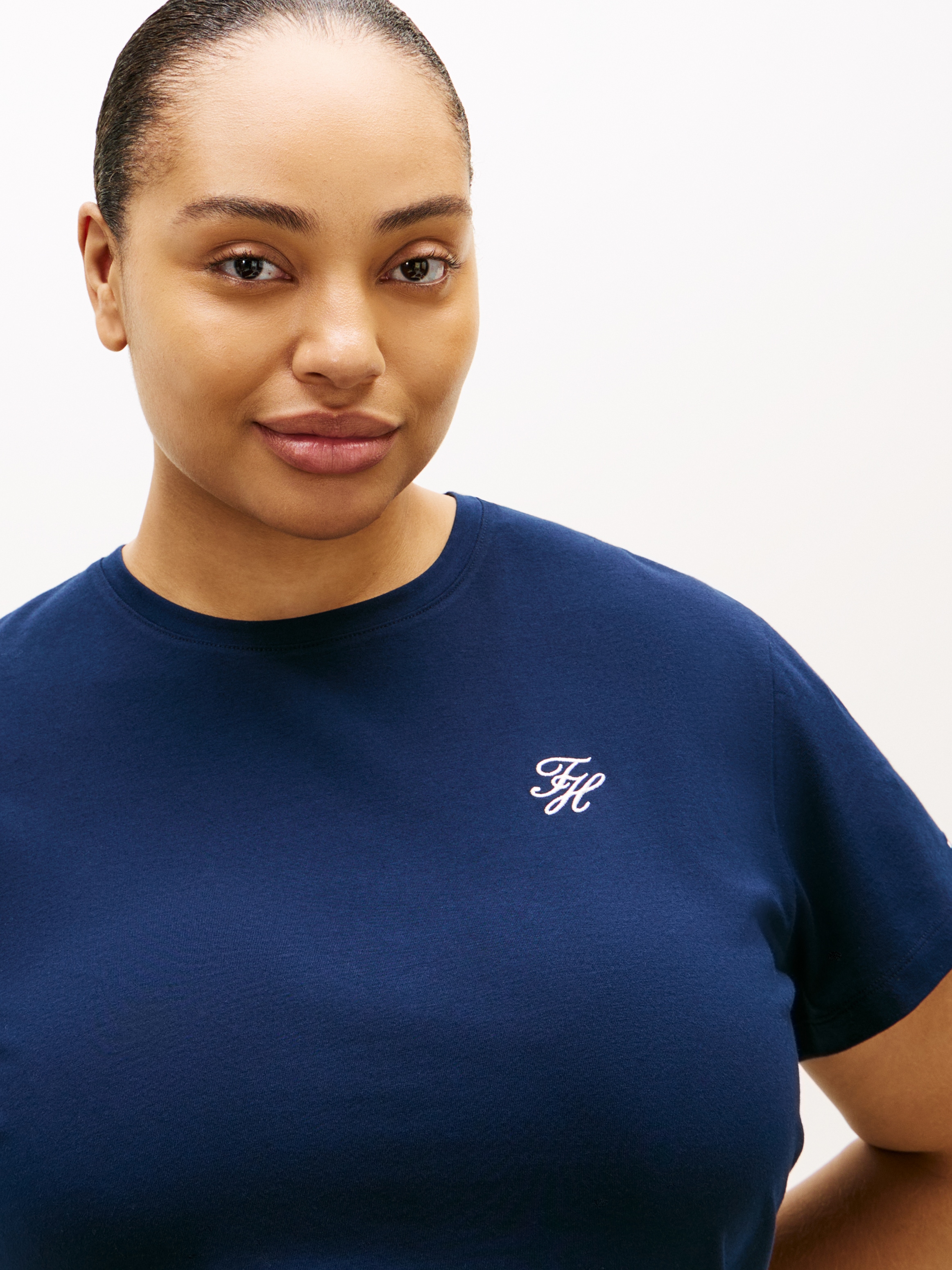 Tommy Hilfiger Curve T-shirt à manches courtes »CRV TH SCRIPT REG C-NK SS TEE« in grossen Grössen