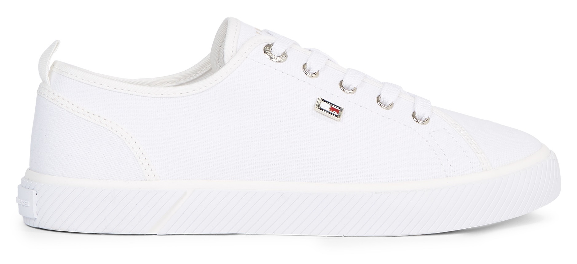 Tommy Hilfiger Plateausneaker »VULC CANVAS SNEAKER«, Freizeitschuh, Halbschuh, Schnürschuh mit praktischer Anziehlasche