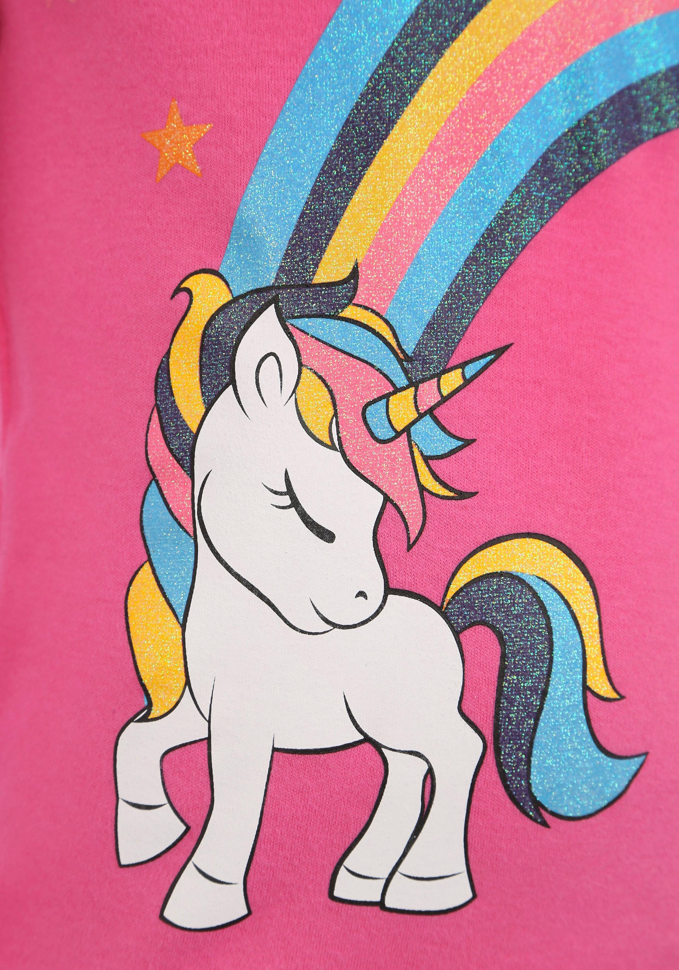 KIDSWORLD Langarmshirt »EINHORN Regenbogen«, Langarm, Basic-Passform, bedruckt, aus Baumwolle