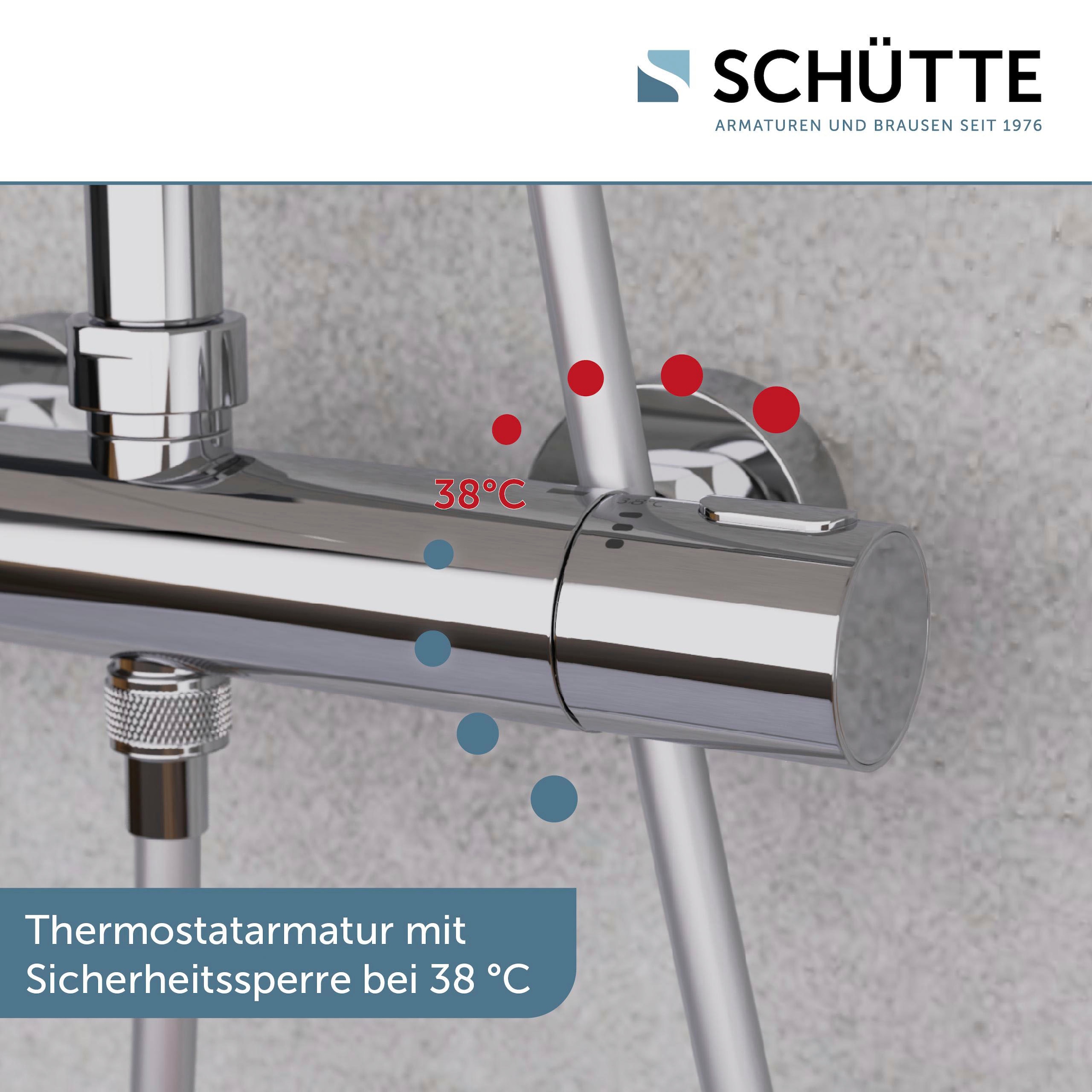 Schütte Brausegarnitur »AQUADUCT« höhenverstellbar 80-120 cm, Antikalk, wassersparend