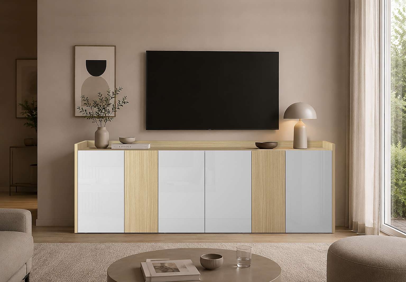Image of GOODproduct Sideboard "Sideboard ALTEA, Kommode, Schrank, Kredenz" 1 Stk. tlg. Mit 6 Drehtüren, 6 Innenfächer, B.220 cm