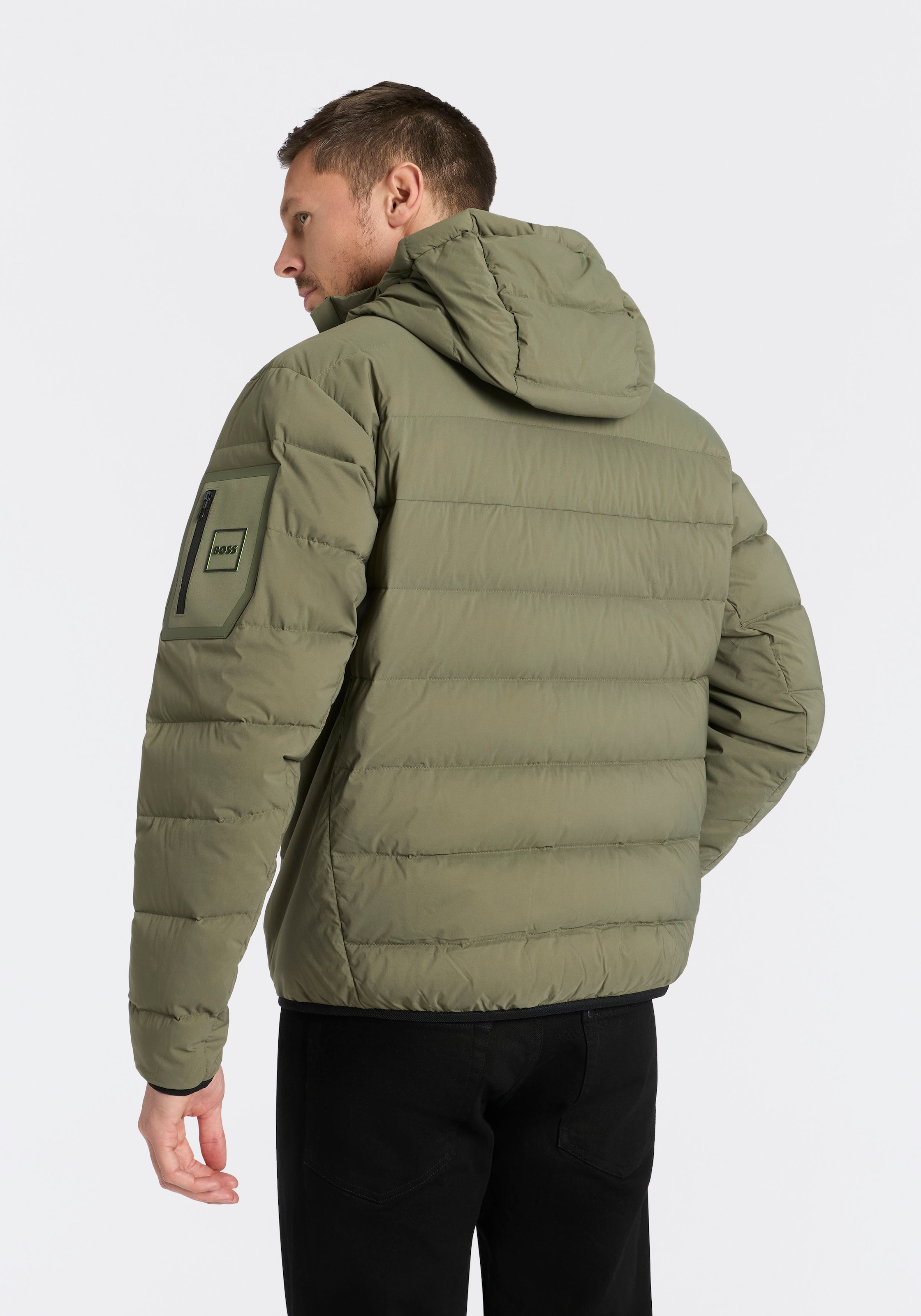 BOSS GREEN Veste matelassée »OW Riplite JT HD« mit Kapuze abenehmbare Kapuze wasserabweisend regular fit, 4-Wege Stretch