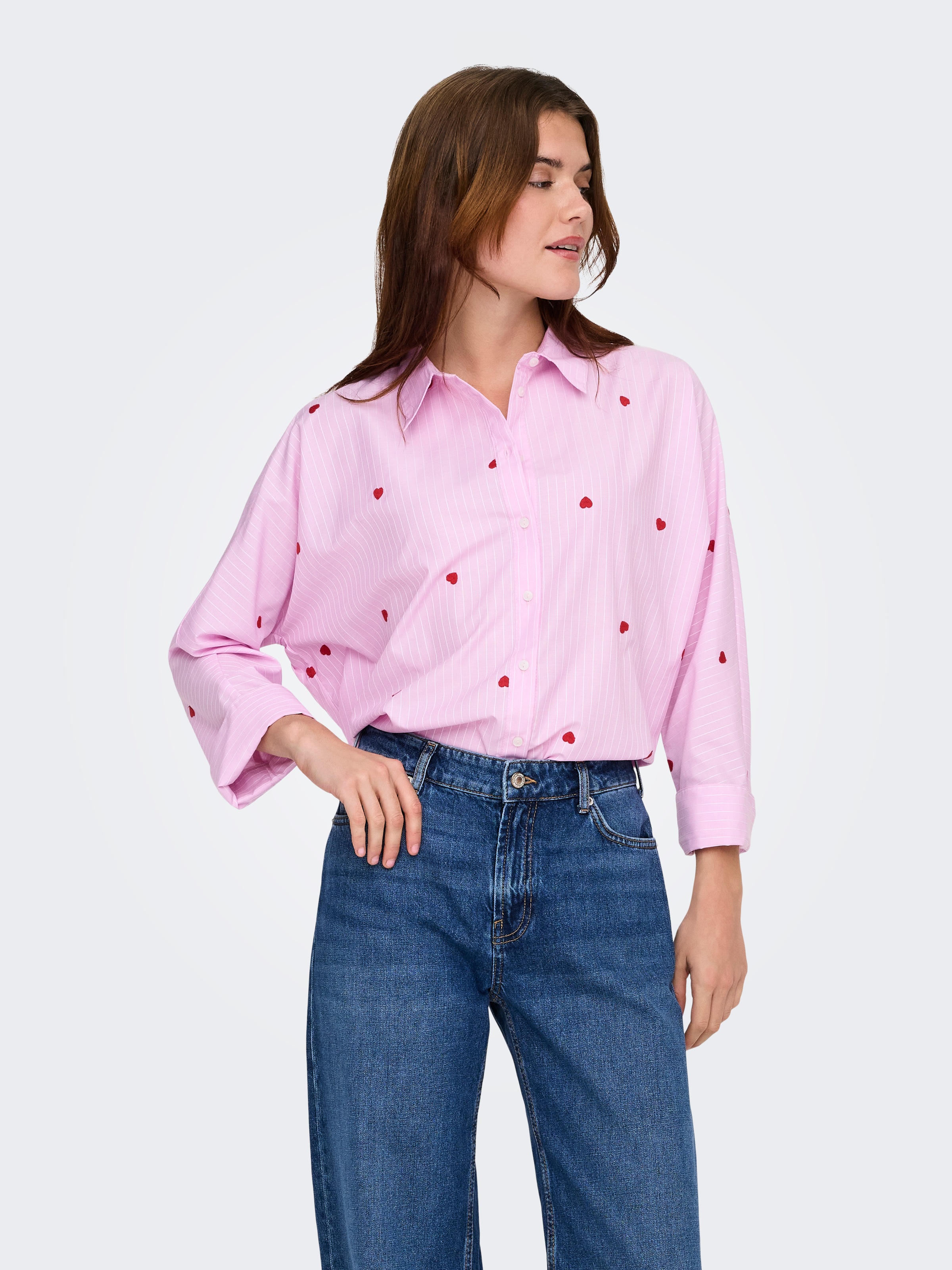 Image of ONLY Hemdbluse "ONLNEW LINA GRACE LS STRIPE EMB SHIRT"