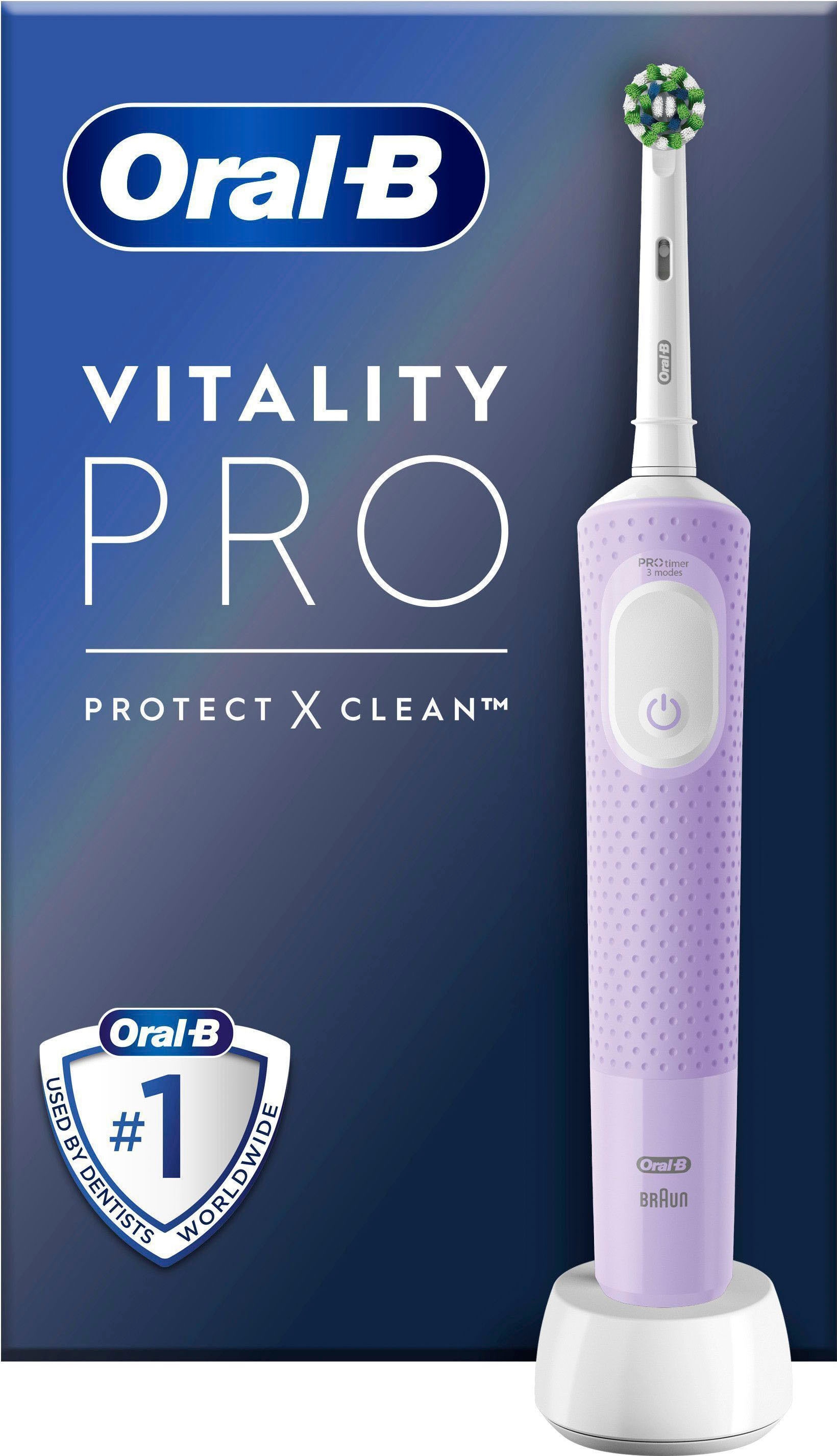 Oral-B Elektrische Zahnbürste »Vitality Pro«, 1 St. Aufsteckbürsten, 3 Putzmodi