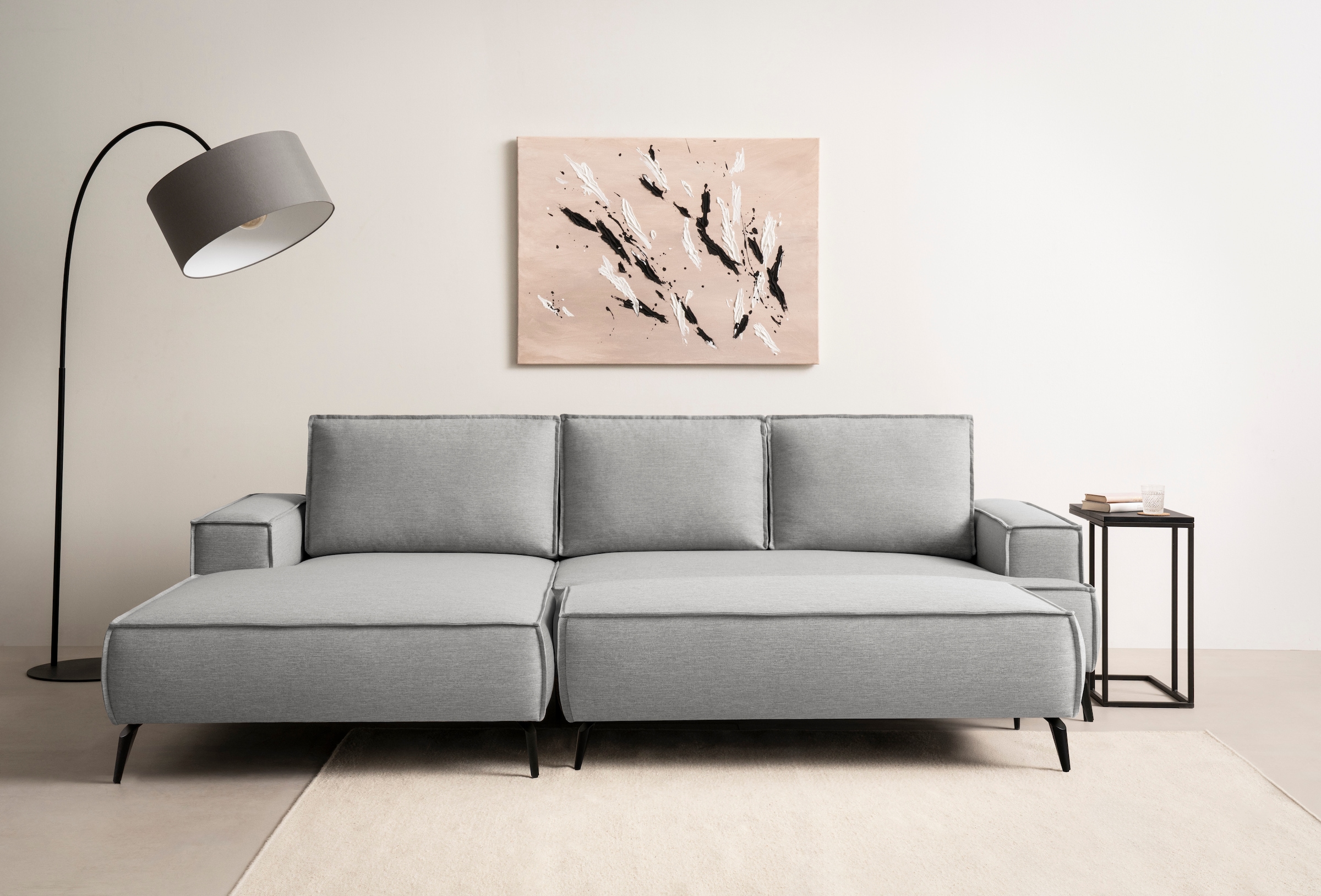 GOODproduct Groupe de sièges »TVINNU, Polsterecke L-Form, Schlaffunktion, mit Hocker« Ensemble,  Set, stellbar zum Schlafsofa (Krokodilverbinder)