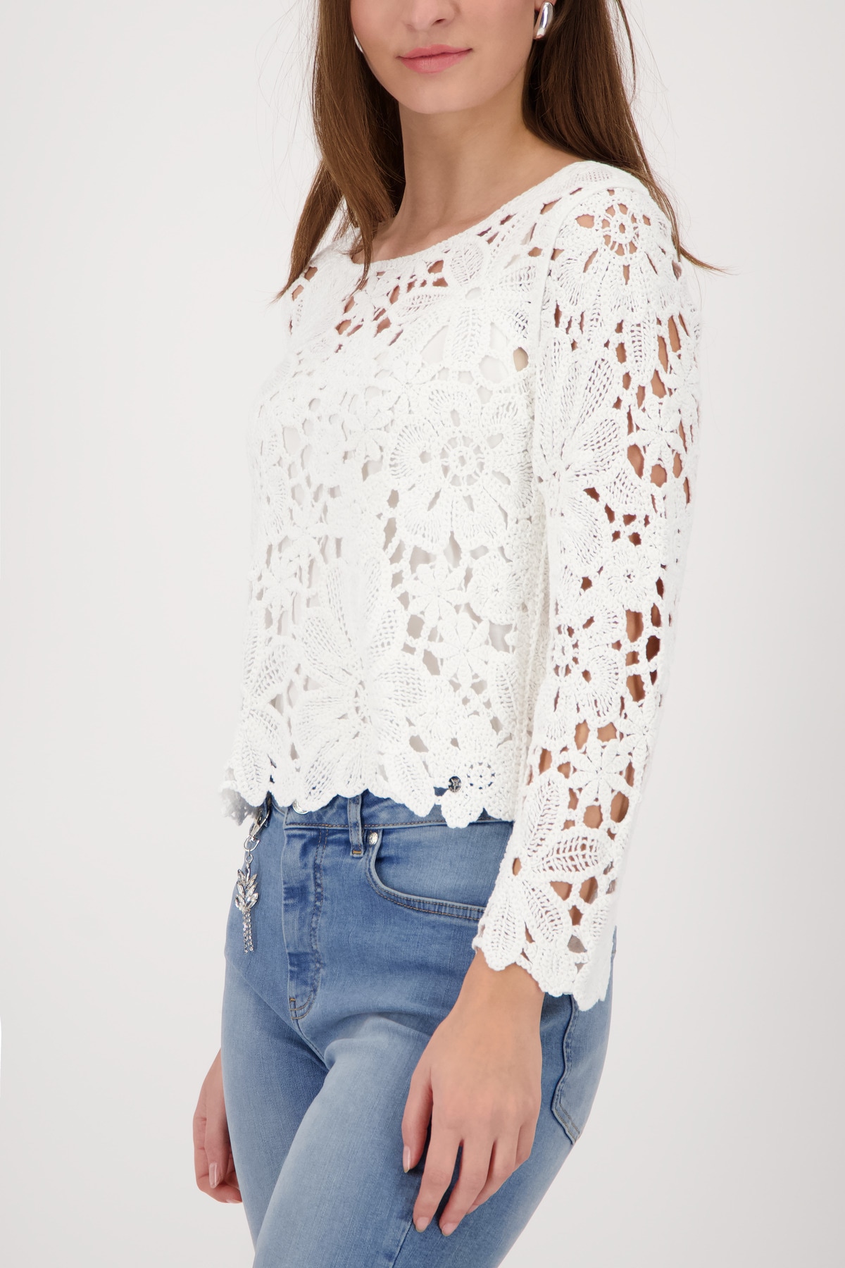 Monari Pull en tricot »Cornelly« Regular fit mit Häkelmuster