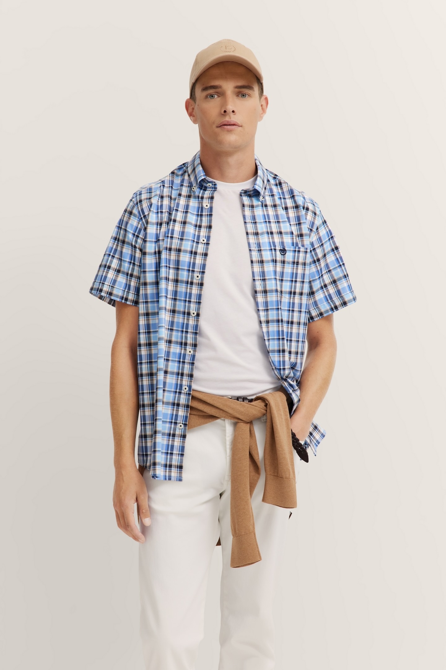 bugatti Kurzarmhemd mit Karo-Muster