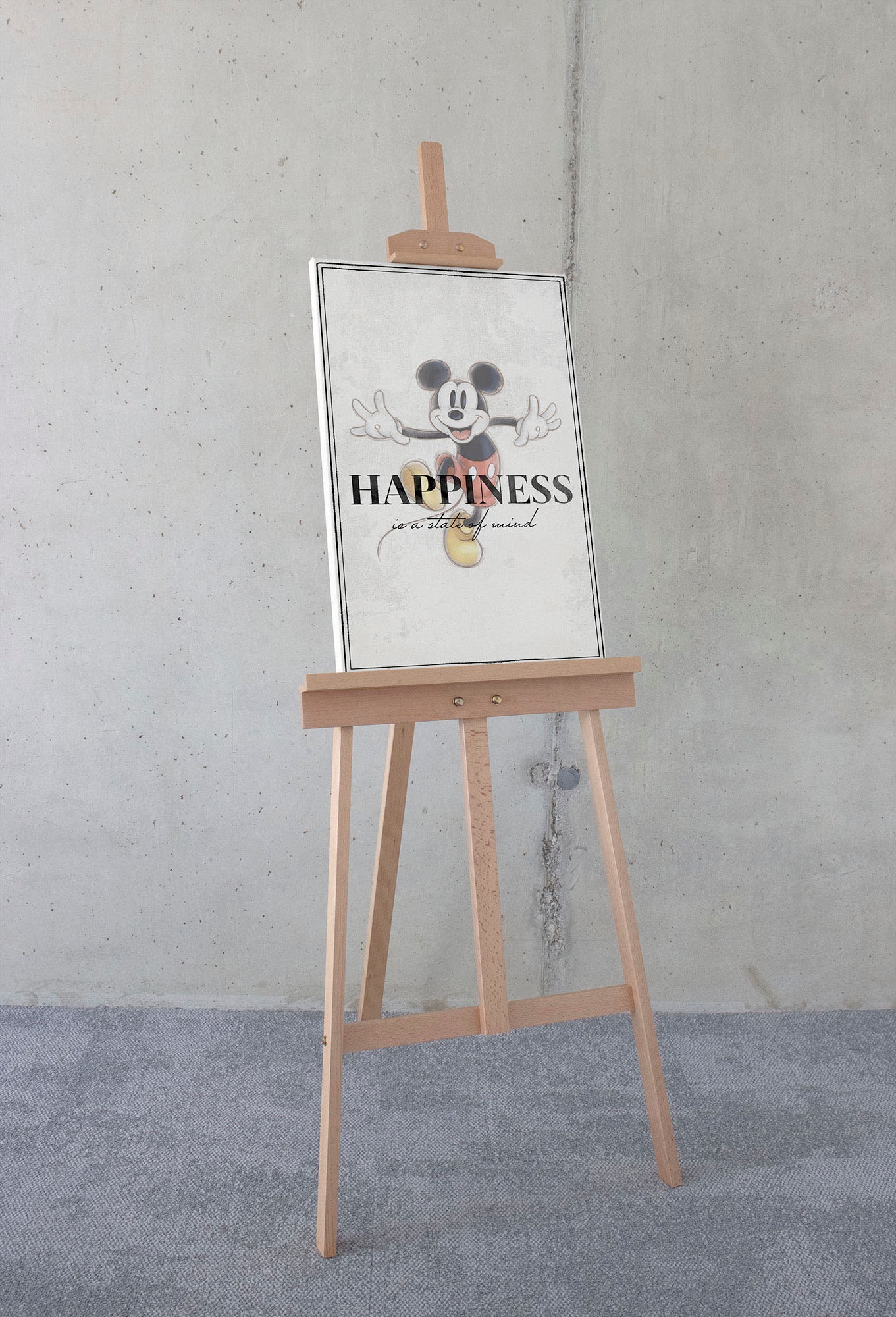 Image of Komar Leinwandbild "Mickey Be Kind - Grösse 40 x 60 cm" Disney 40 x 60 cm (Breite x Höhe), 1 Stk. tlg. Keilrahmenbild mit Echtholzrahmen, Kinderzimmer