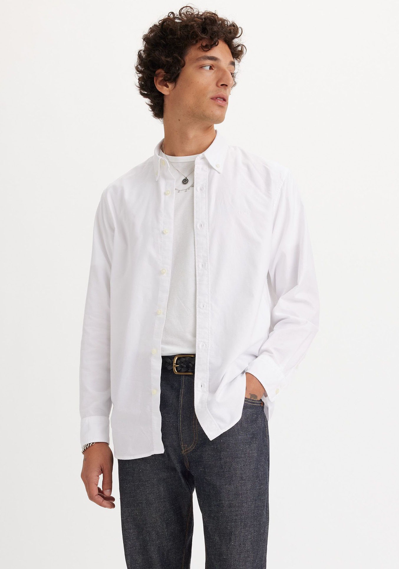 Levi's® Langarmhemd »AUTHENTIC BUTTON DOWN«, mit Ton-in-Ton Logostickerei auf der Brust