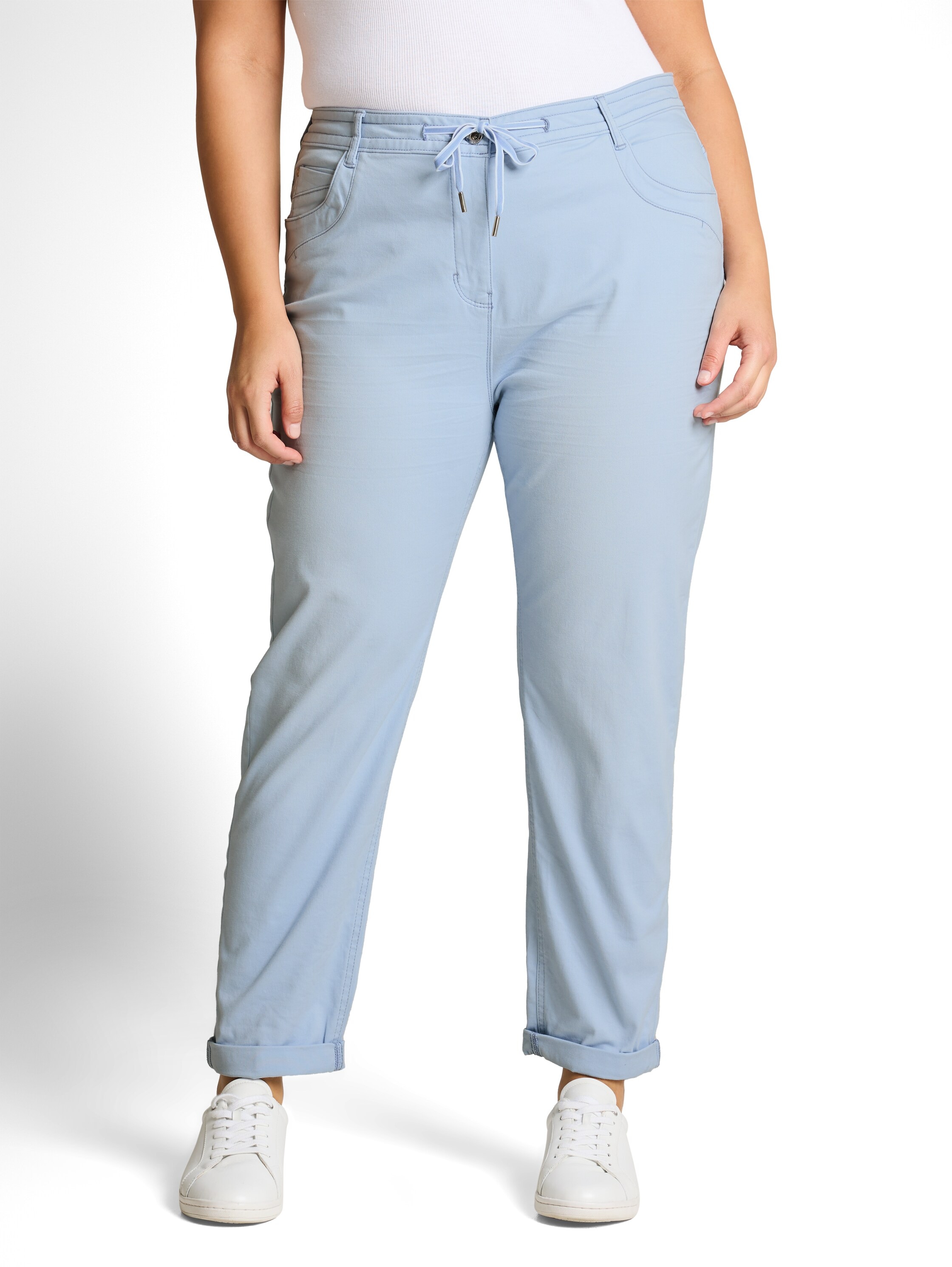 Image of TOM TAILOR PLUS Jogger Pants im 5-Pocket-Stil mit Stretch und Bindeband