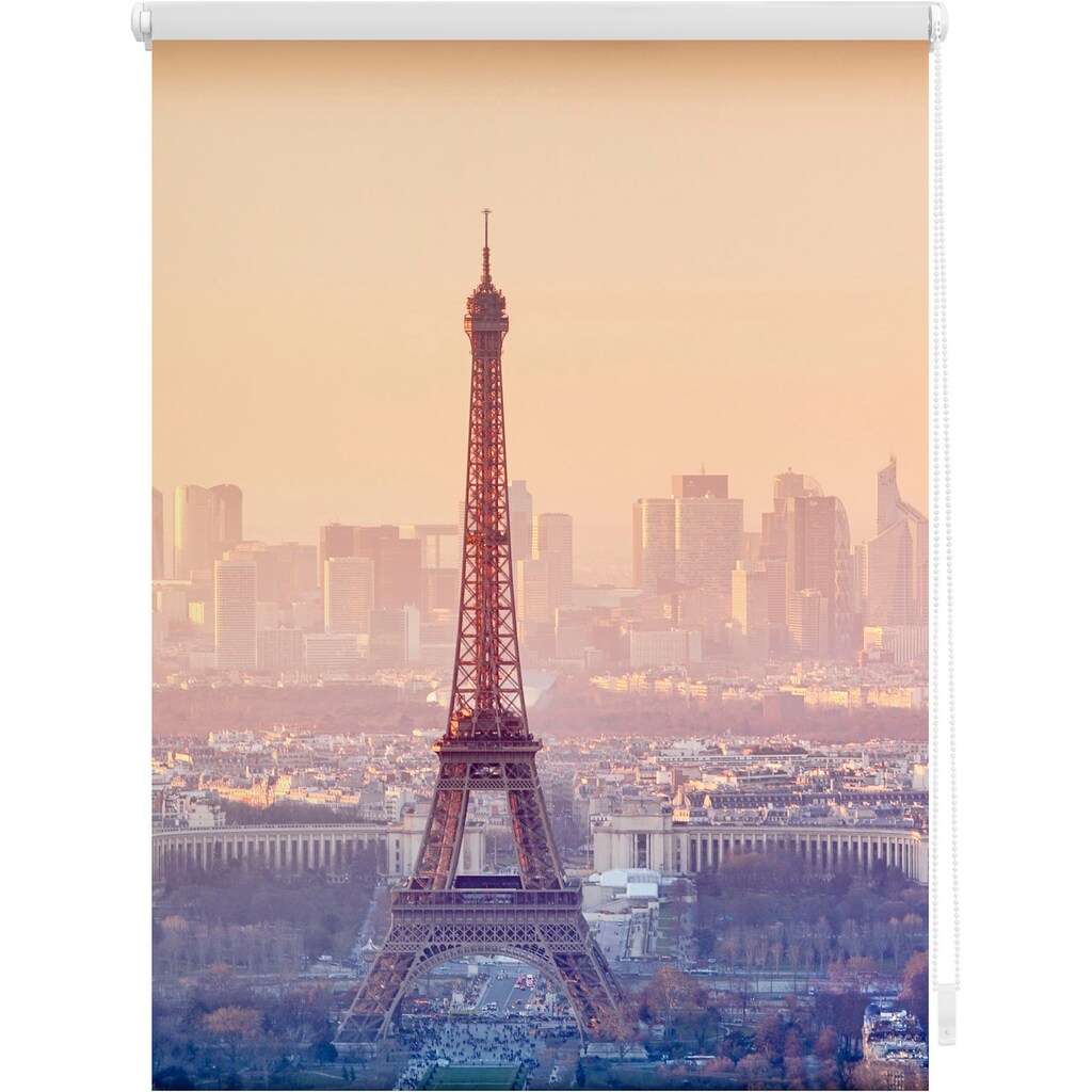 LICHTBLICK ORIGINAL Seitenzugrollo »Klemmfix Motiv Eiffelturm«, Lichtschutz, ohne Bohren, freihängend