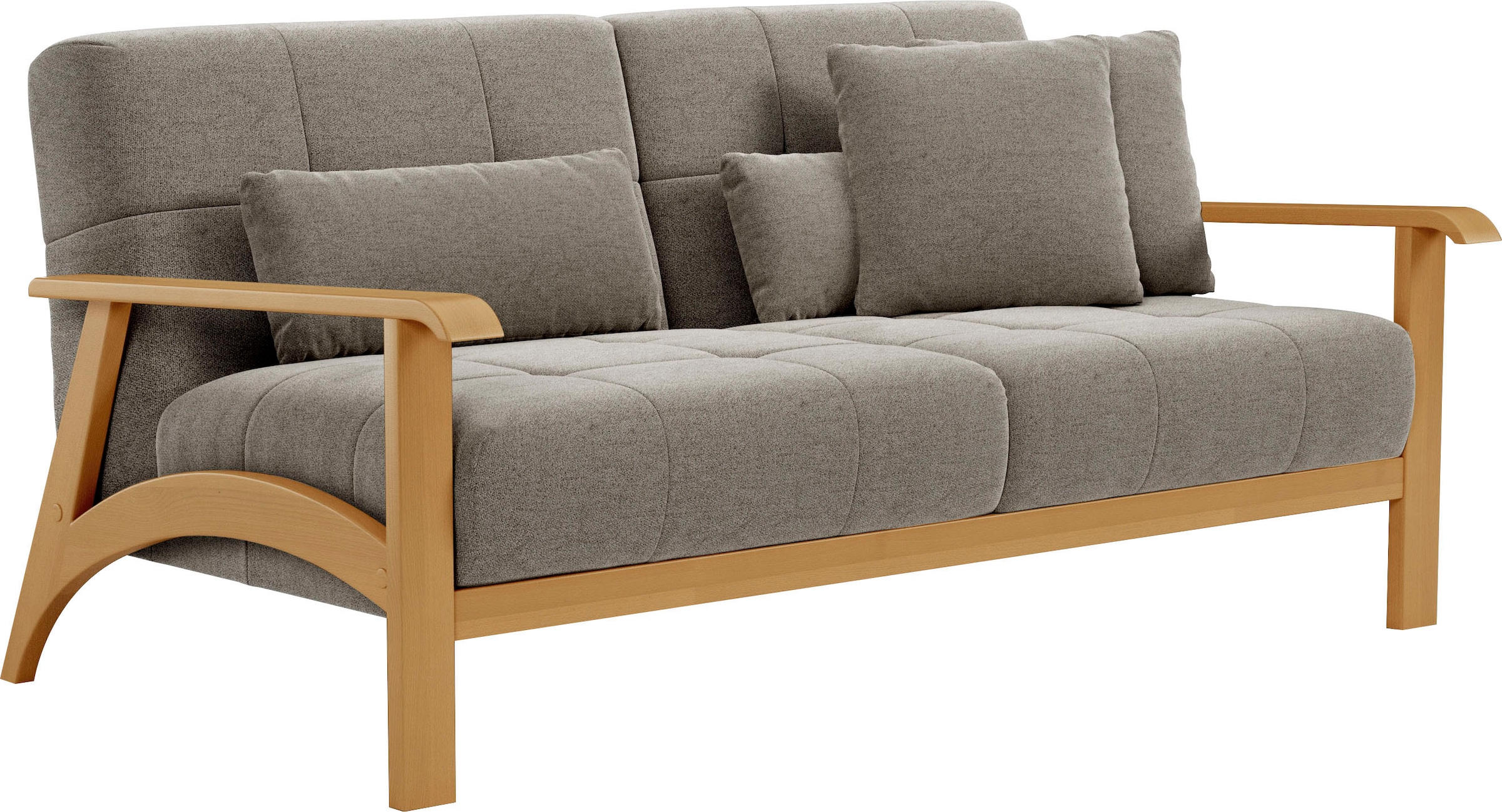 sit&more 2,5-Sitzer »Billund«, Armlehnen aus eichefarbigem Buchenholz, verschiedene Bezüge und Farben