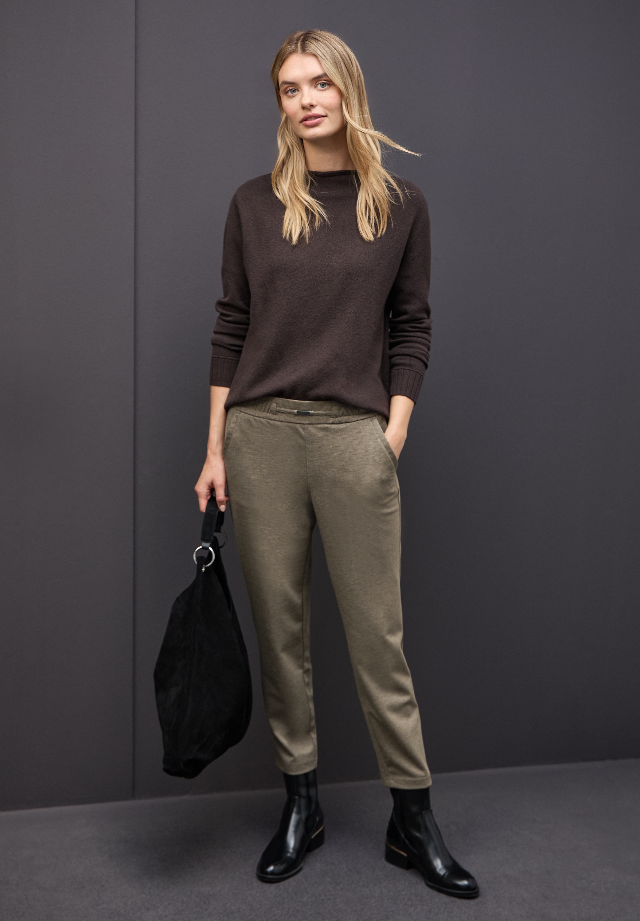 STREET ONE Pantalon en tissu »Style Bonny«  mit elastischem Bund