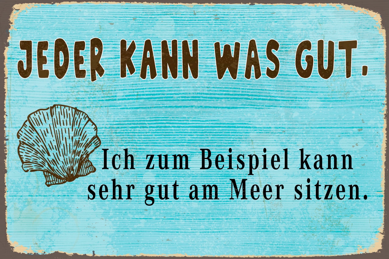 queence Tableau métallique »Jeder kann was« 1 cuis tlg. Stahlschilder