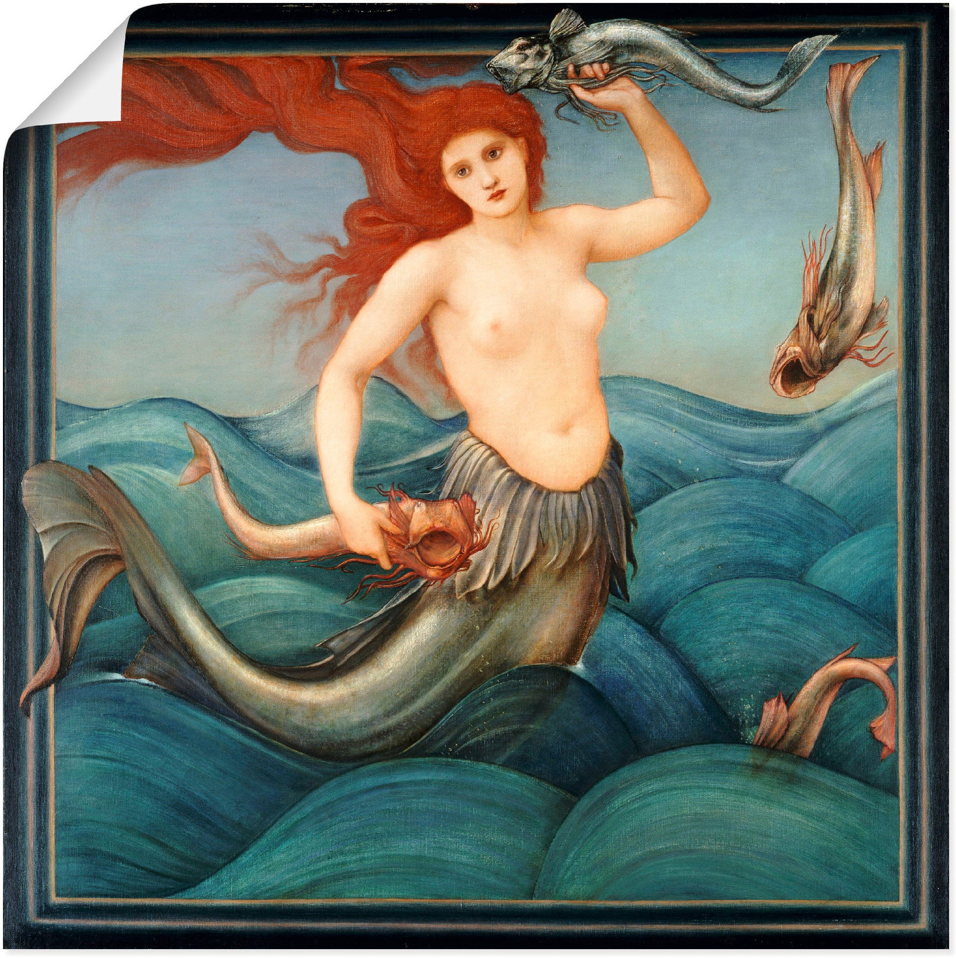 Image of Artland Wandbild »Eine Meeresnymphe. 1881«, klassische Fantasie, (1 St.), in vielen Grössen & Produktarten - Alubild / Outdoorbild für den Aussenbereich, Leinwandbild, Poster, Wandaufkleber / Wandtattoo auch für Badezimmer geeignet bei Ackermann Versand S