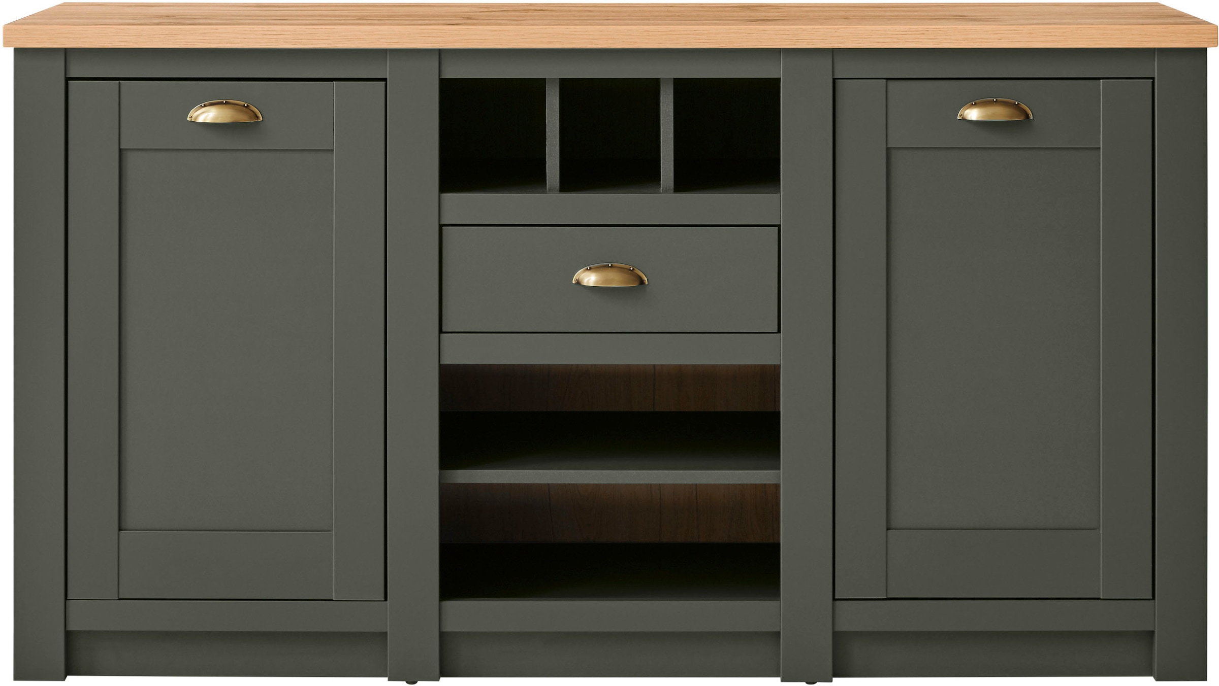Image of Home affaire Sideboard "Cambridge, moderner Schrank, Kommode im Landhausstil" ausreichend Stauraum, messingfarbene Metallgriffe, 145 cm breit