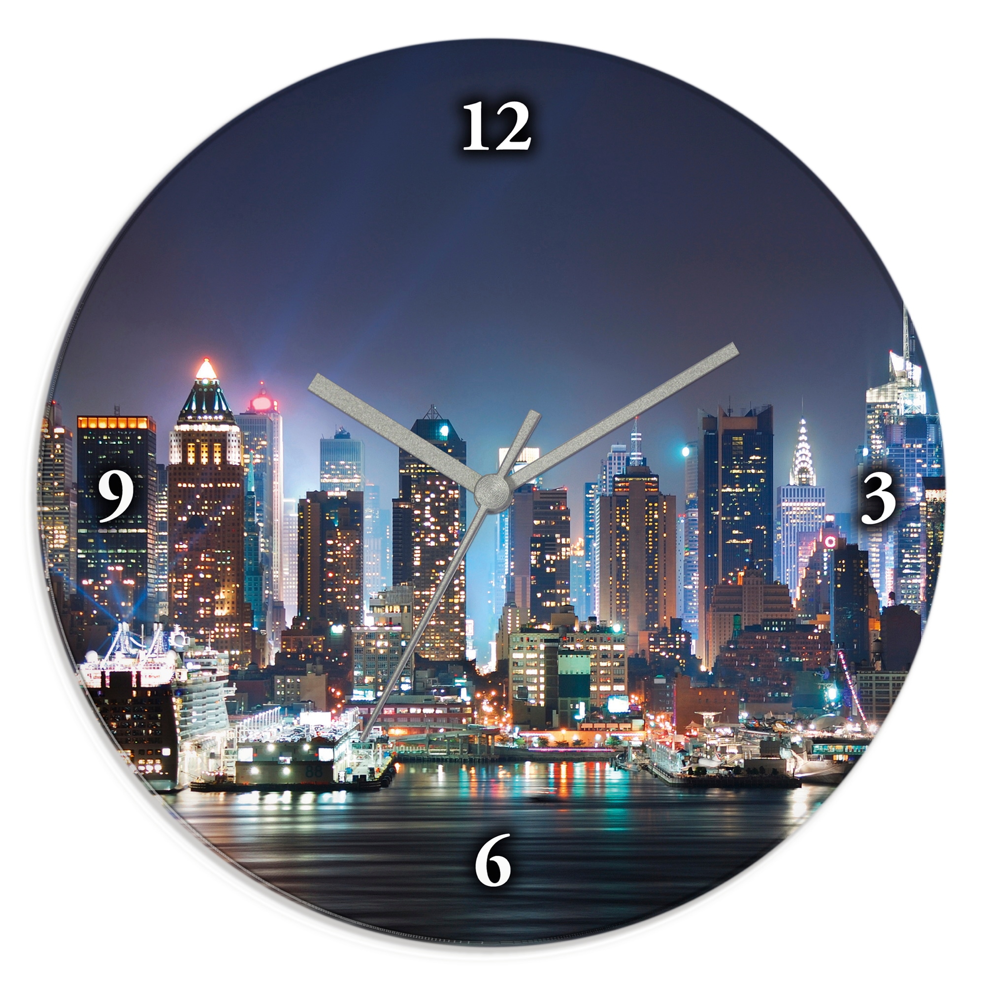Image of Artland Wanduhr "New York City Times Square" wahlweise mit Quarz- oder Funkuhrwerk, lautlos ohne Tickgeräusche