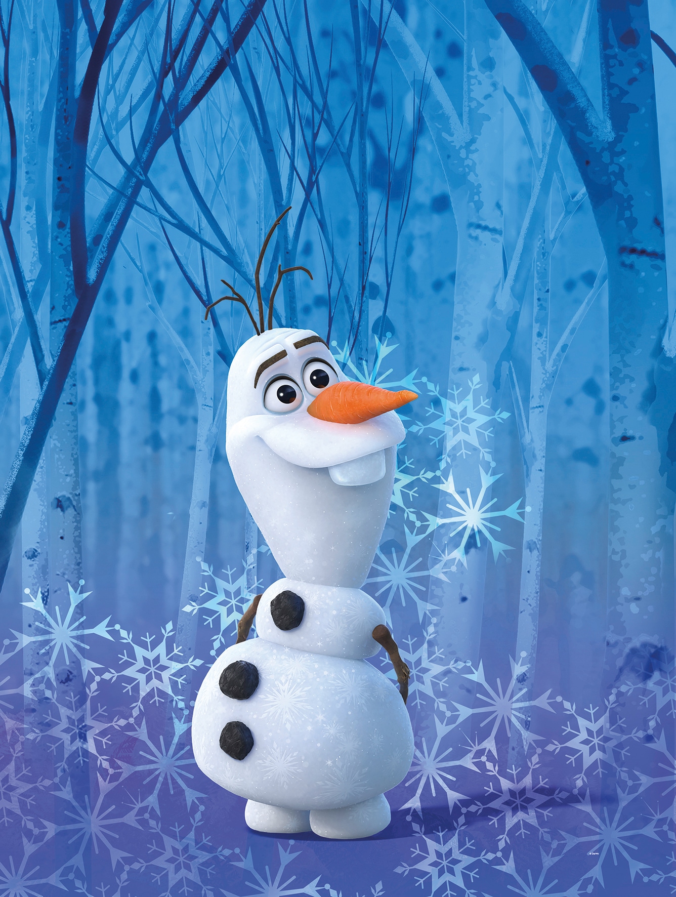 Image of Komar Bild "Frozen Olaf Crystal" Disney 1 Stk. tlg. Wandbild zur Dekoration im Kinderzimmer - ohne Rahmen