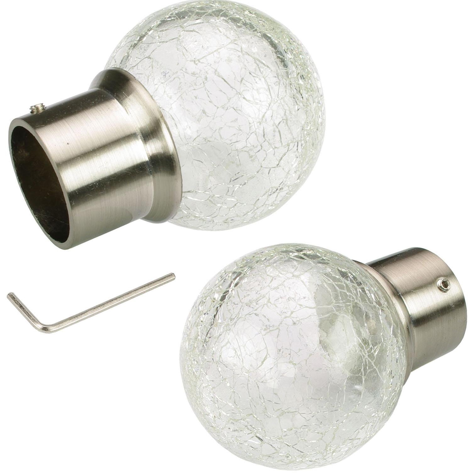 Liedeco Gardinenstange »Glaskugel edelstahl-optik«, 1 läufig-läufig, Fixmass