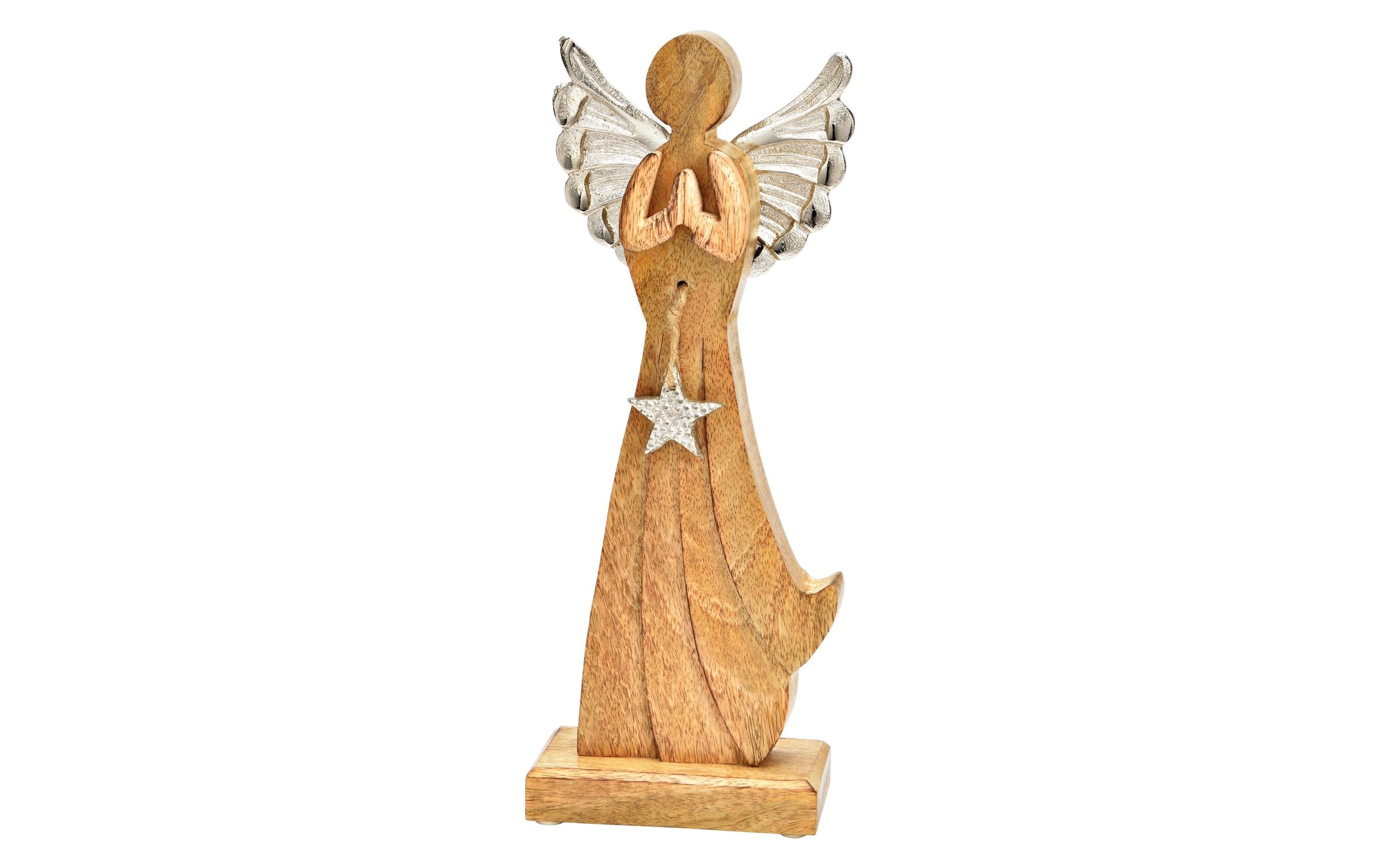 Image of Weihnachtsfigur "G, Wurm Engel Nature, 32 cm" Holzart: Mango (Indien)