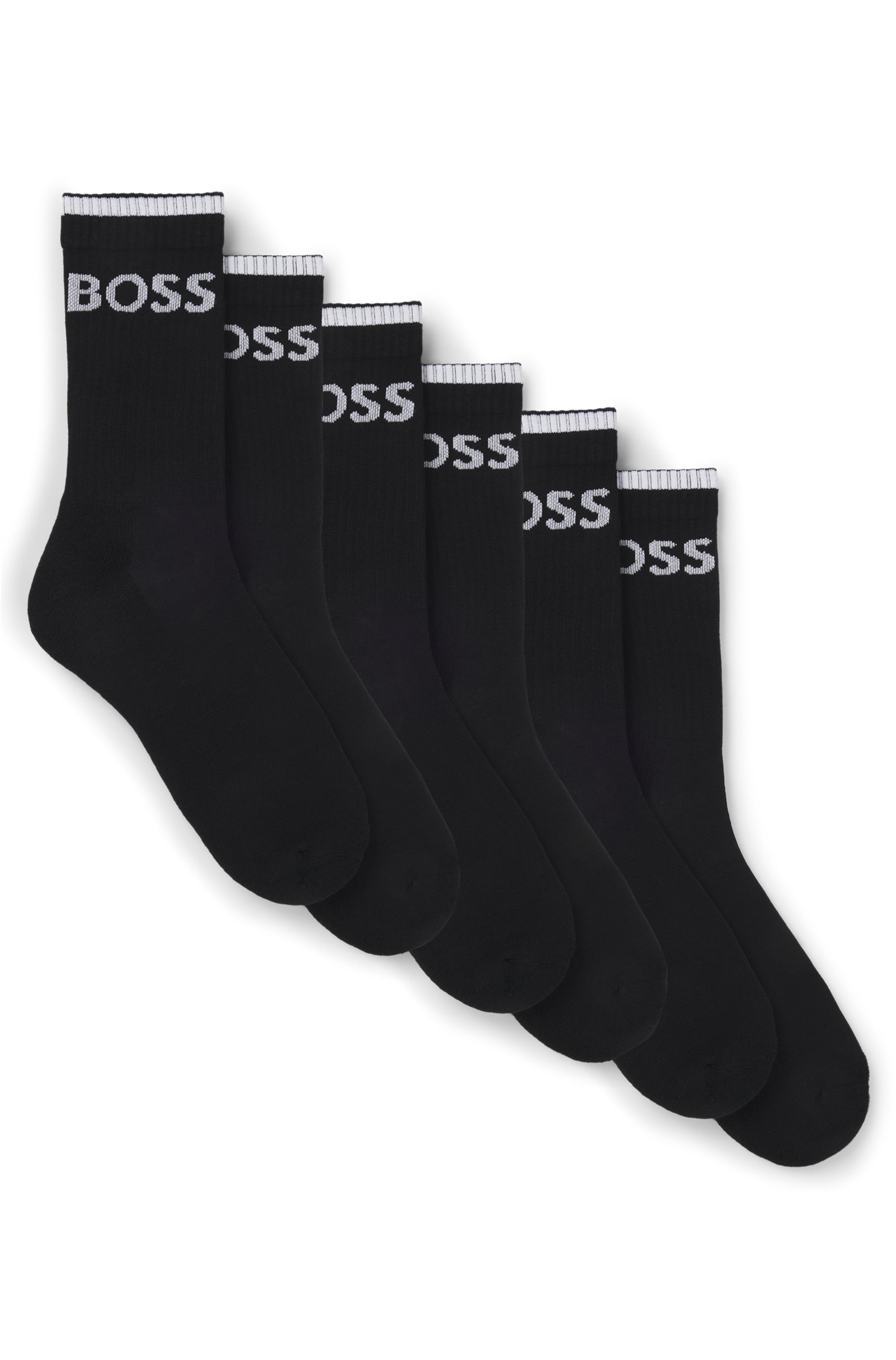 Image of BOSS Businesssocken "6P QS Stripe CC" Packung, 6er, 6 Stk. tlg. mit BOSS Schriftzug